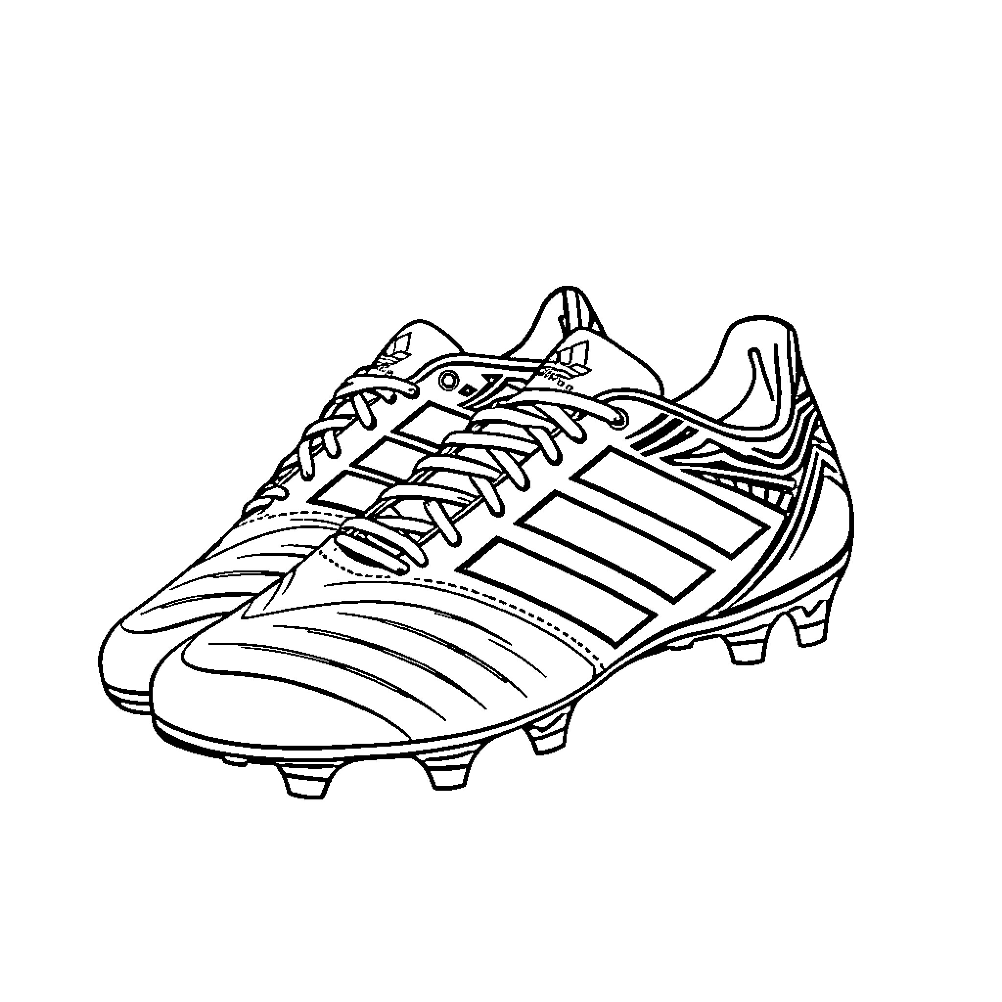 Football Boot with Intricate Design Coloring Page (free black-and-white line drawing printable PDF for all, from beginners to advanced learners, including children, teens, adults, and seniors)
