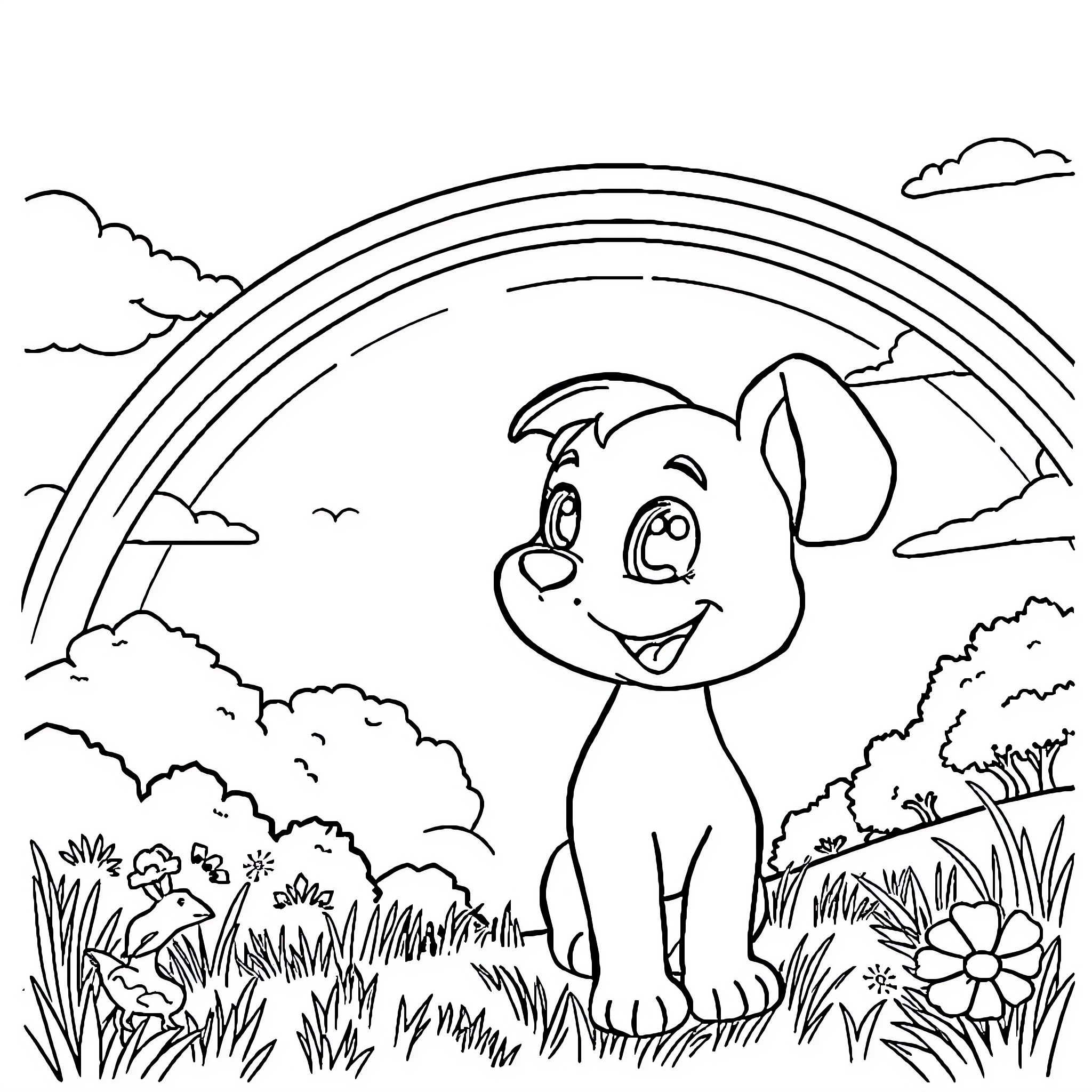 Zoey exploring the colorful outdoors Coloring Page (free black-and-white line drawing printable PDF for all, from beginners to advanced learners, including children, teens, adults, and seniors)