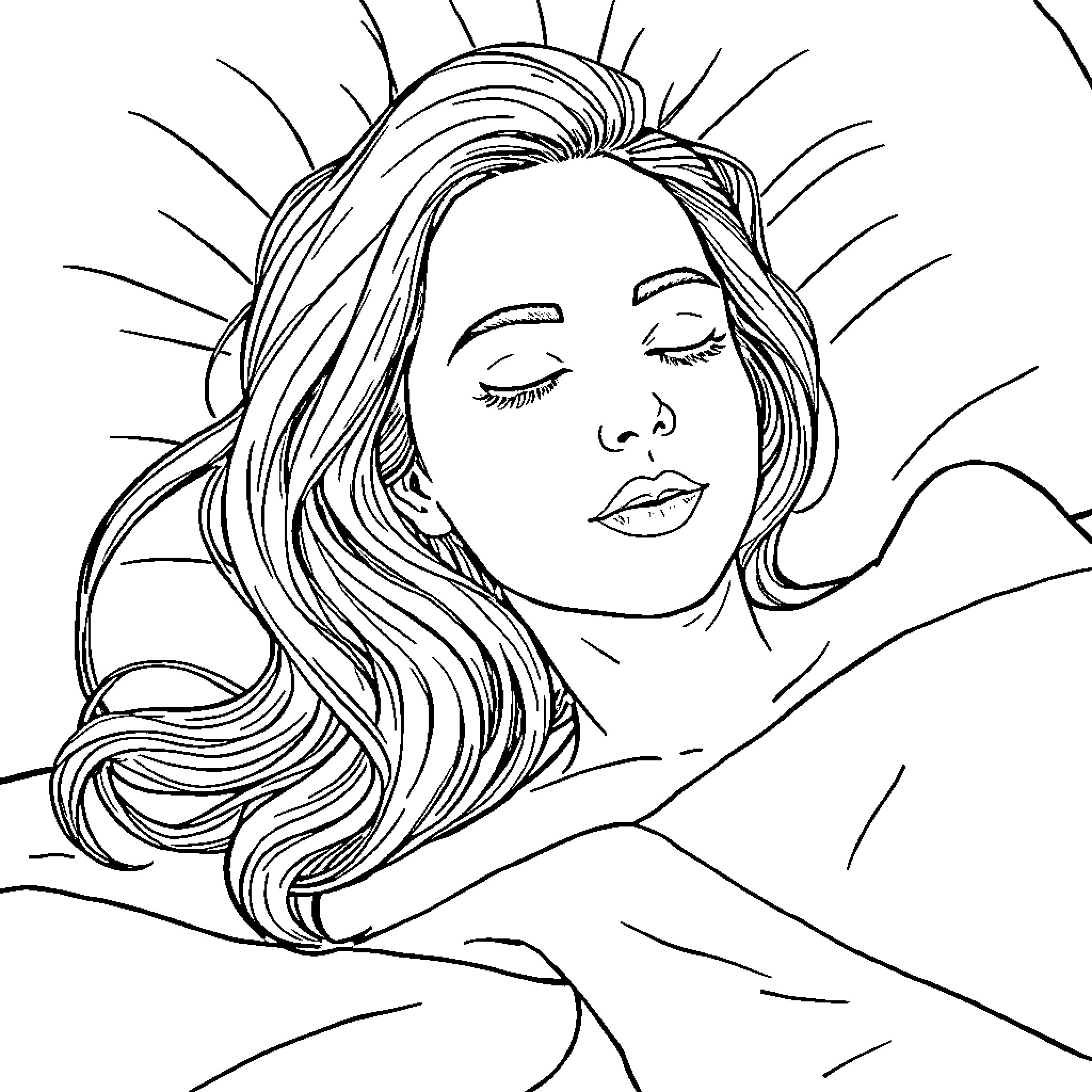 Natasha's Peaceful Slumber in the Sunlight Coloring Page (free black-and-white line drawing printable PDF for all, from beginners to advanced learners, including children, teens, adults, and seniors)