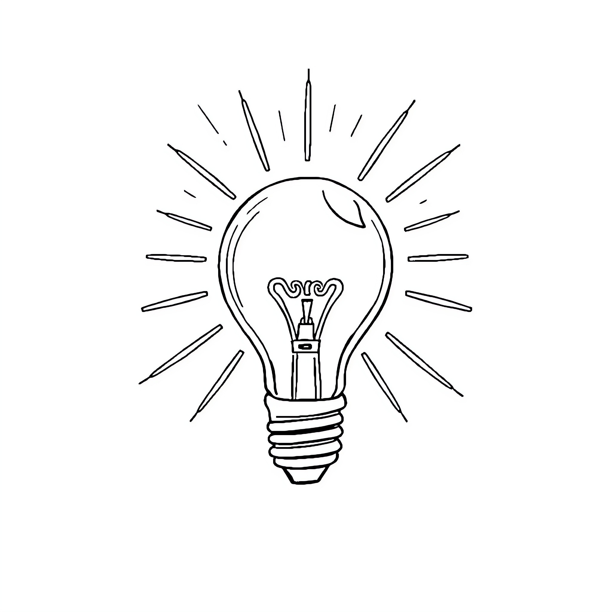 Idea for a bright solution Coloring Page (free black-and-white line drawing printable PDF for all, from beginners to advanced learners, including children, teens, adults, and seniors)