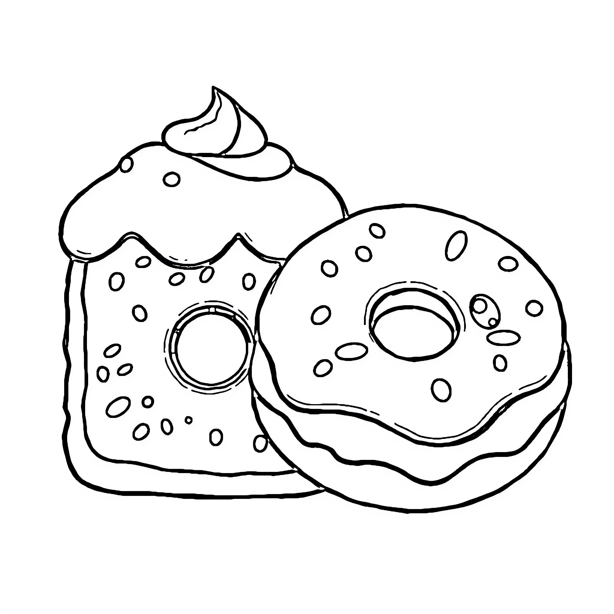 Poptart treats with sprinkles and frosting Coloring Page (free black-and-white line drawing printable PDF for all, from beginners to advanced learners, including children, teens, adults, and seniors)