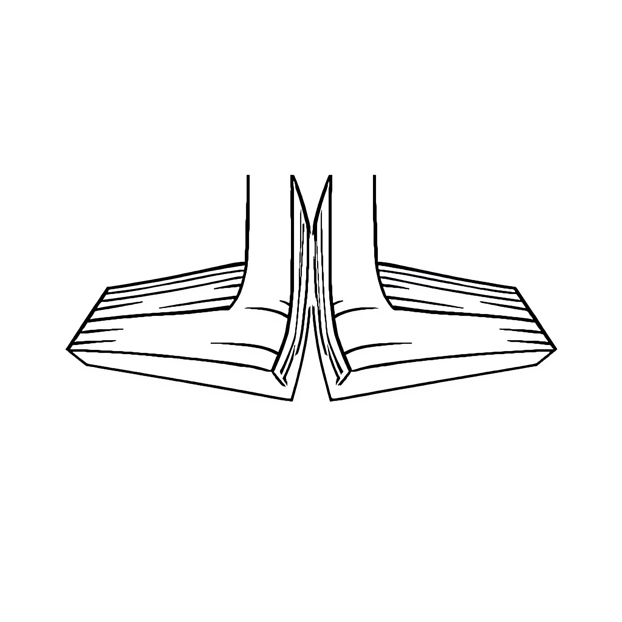 Logo of open book pages Coloring Page (free black-and-white line drawing printable PDF for all, from beginners to advanced learners, including children, teens, adults, and seniors)