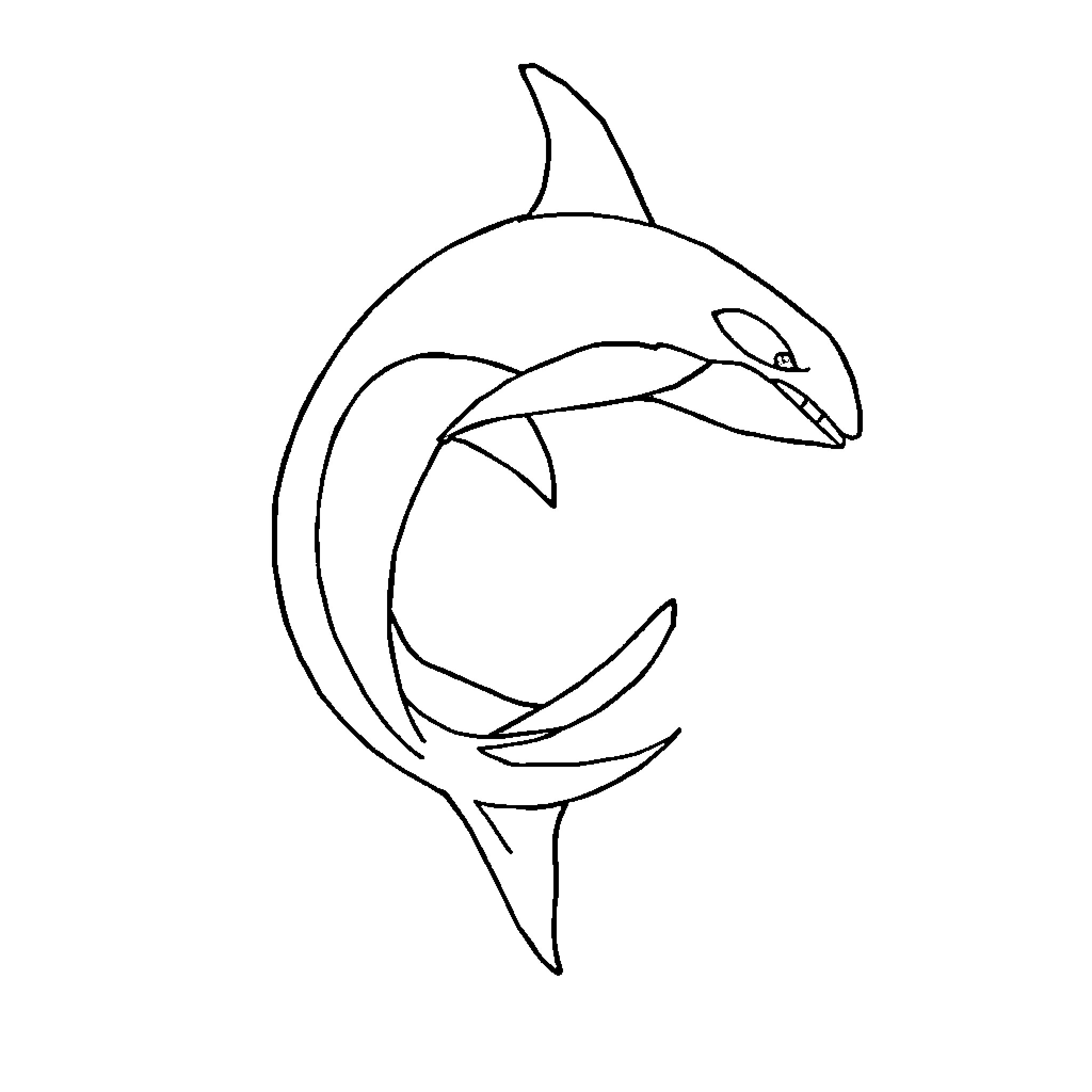 Orca hunting agile fish Coloring Page (free black-and-white line drawing printable PDF for all, from beginners to advanced learners, including children, teens, adults, and seniors)
