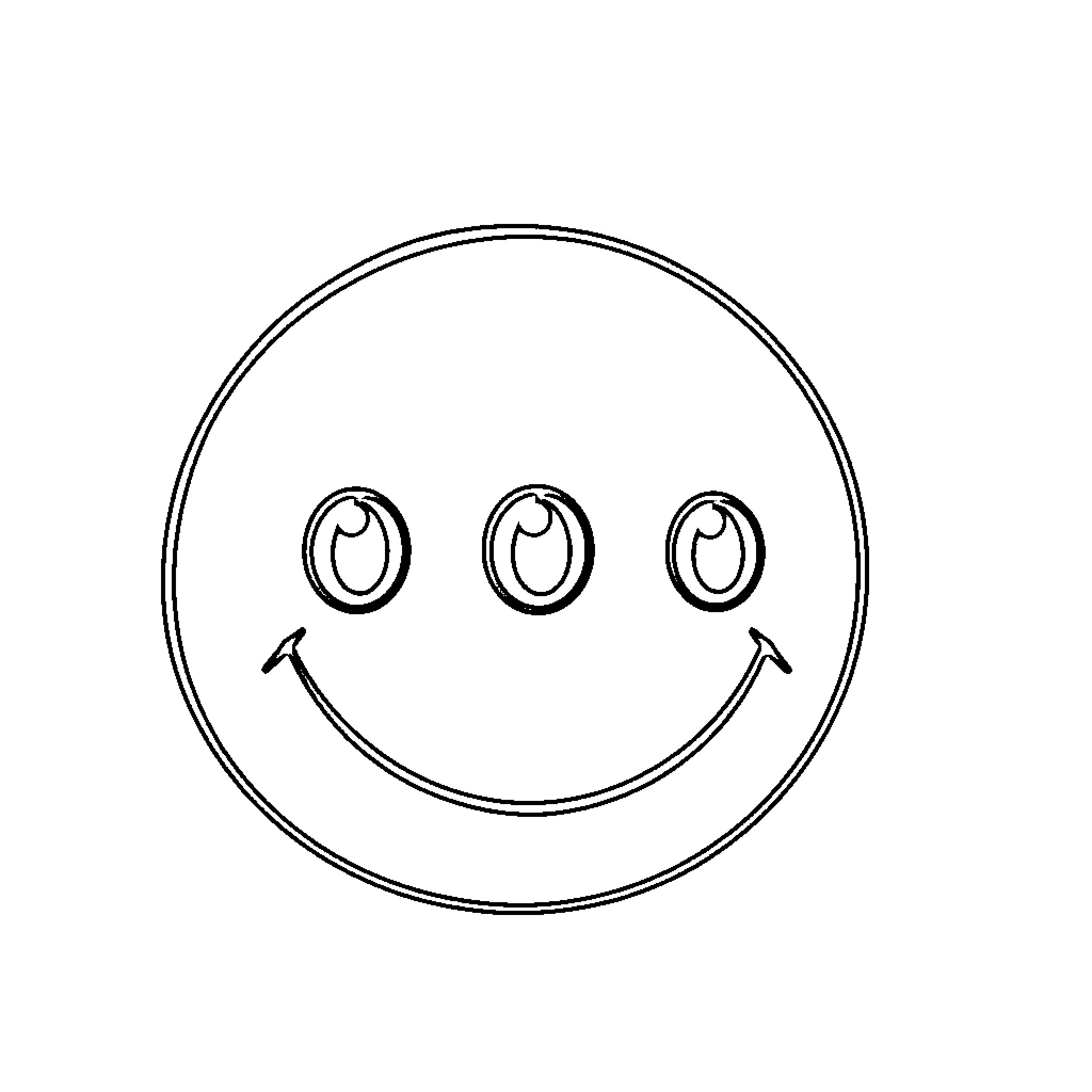 Smiley Face with Cheerful Expression Coloring Page (free black-and-white line drawing printable PDF for all, from beginners to advanced learners, including children, teens, adults, and seniors)