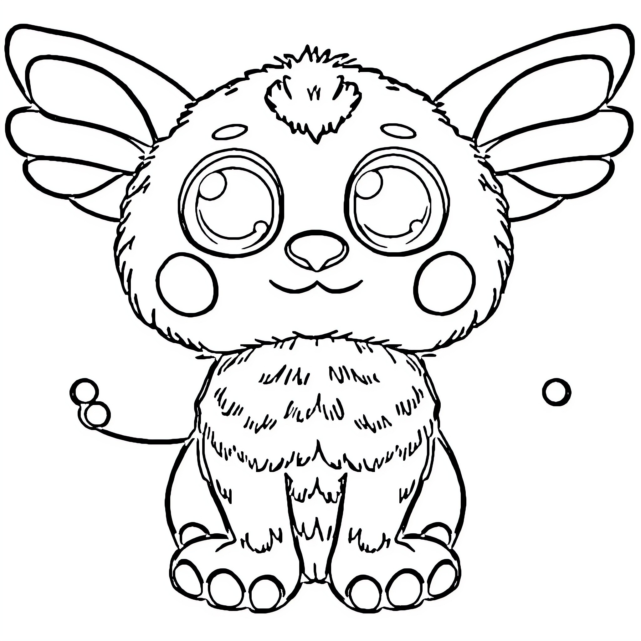 Labubu's Adorable and Playful Creature Coloring Page (free black-and-white line drawing printable PDF for all, from beginners to advanced learners, including children, teens, adults, and seniors)