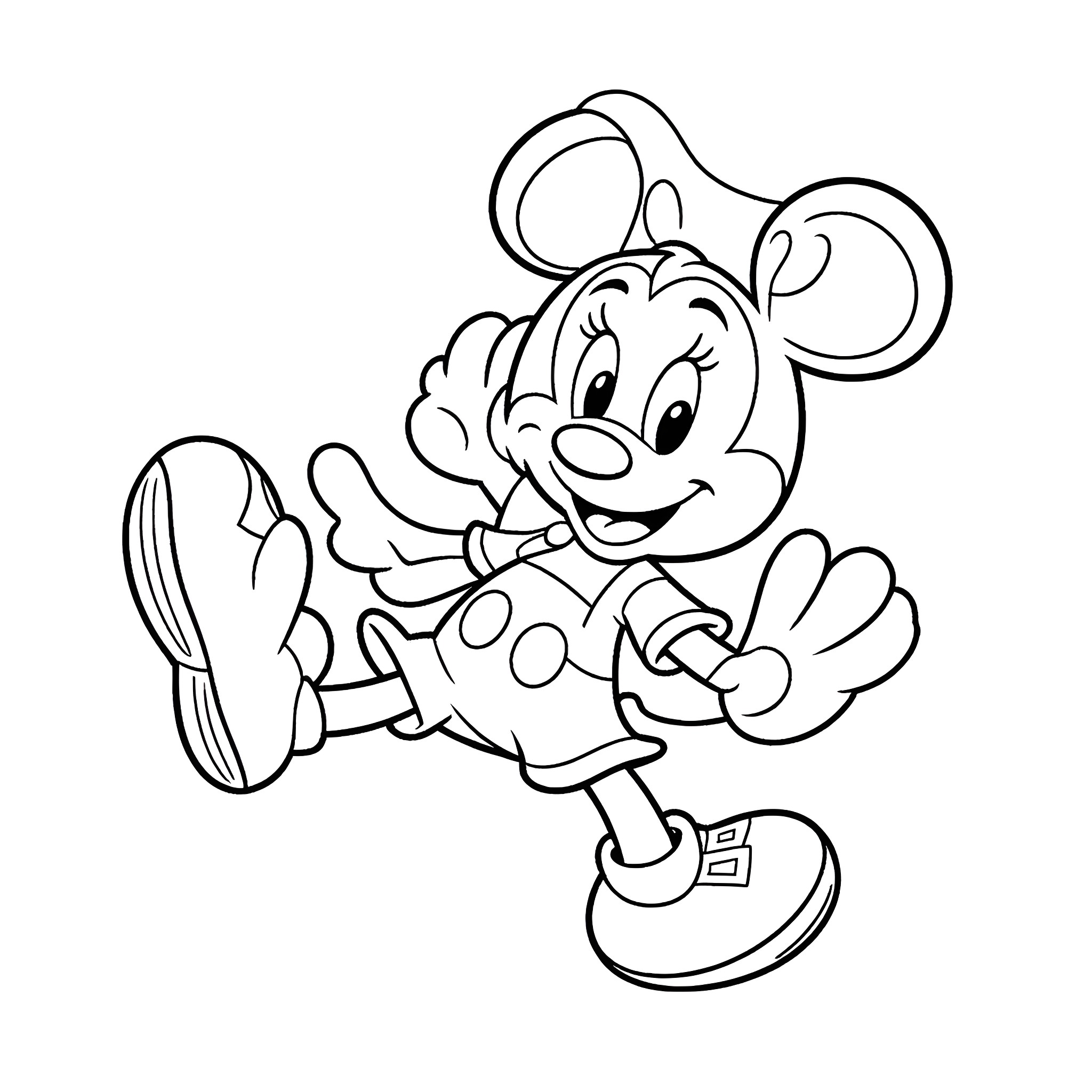 Bluey mouse character in a cheerful pose Coloring Page (free black-and-white line drawing printable PDF for all, from beginners to advanced learners, including children, teens, adults, and seniors)