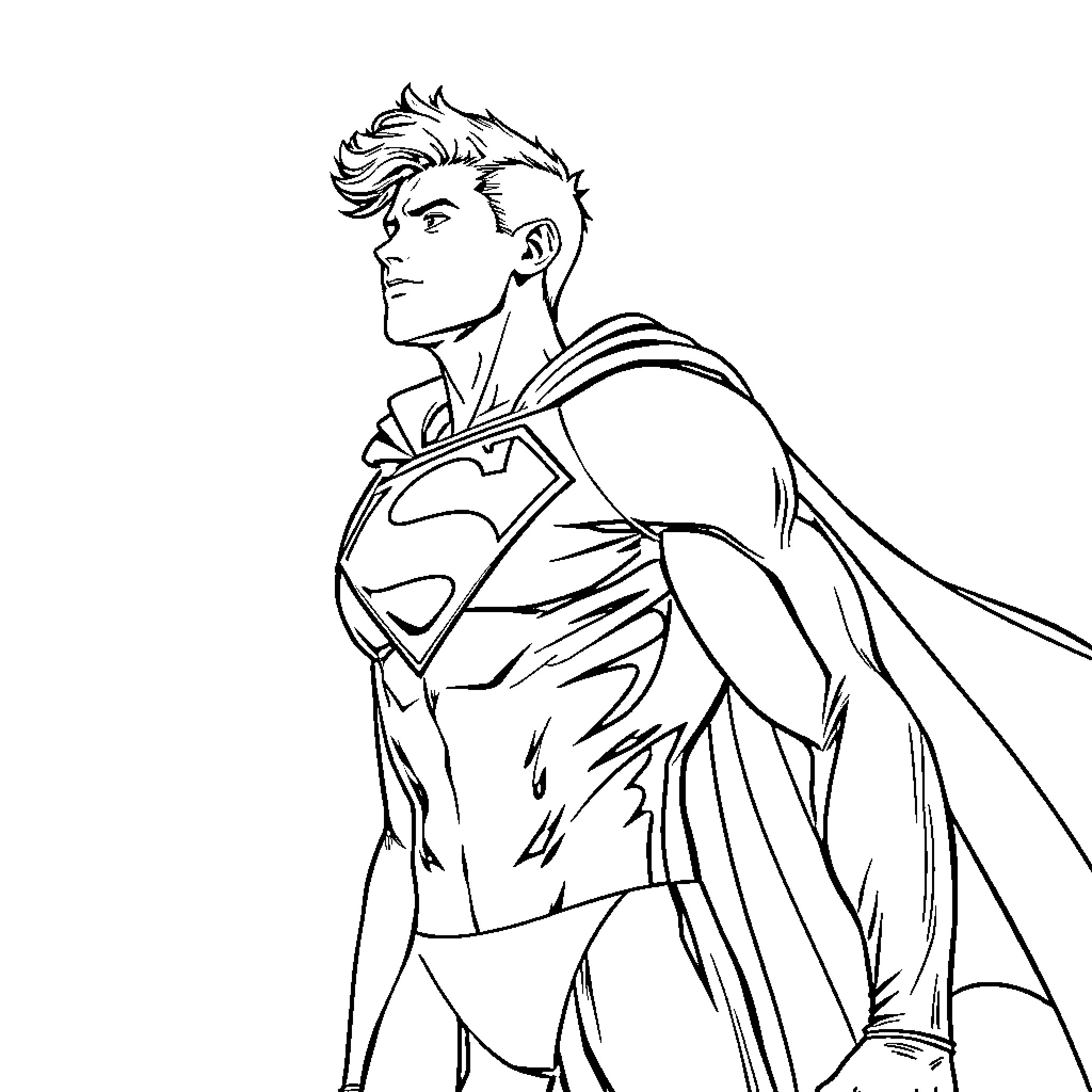 Ryder, the Heroic Superhero in Action Coloring Page (free black-and-white line drawing printable PDF for all, from beginners to advanced learners, including children, teens, adults, and seniors)