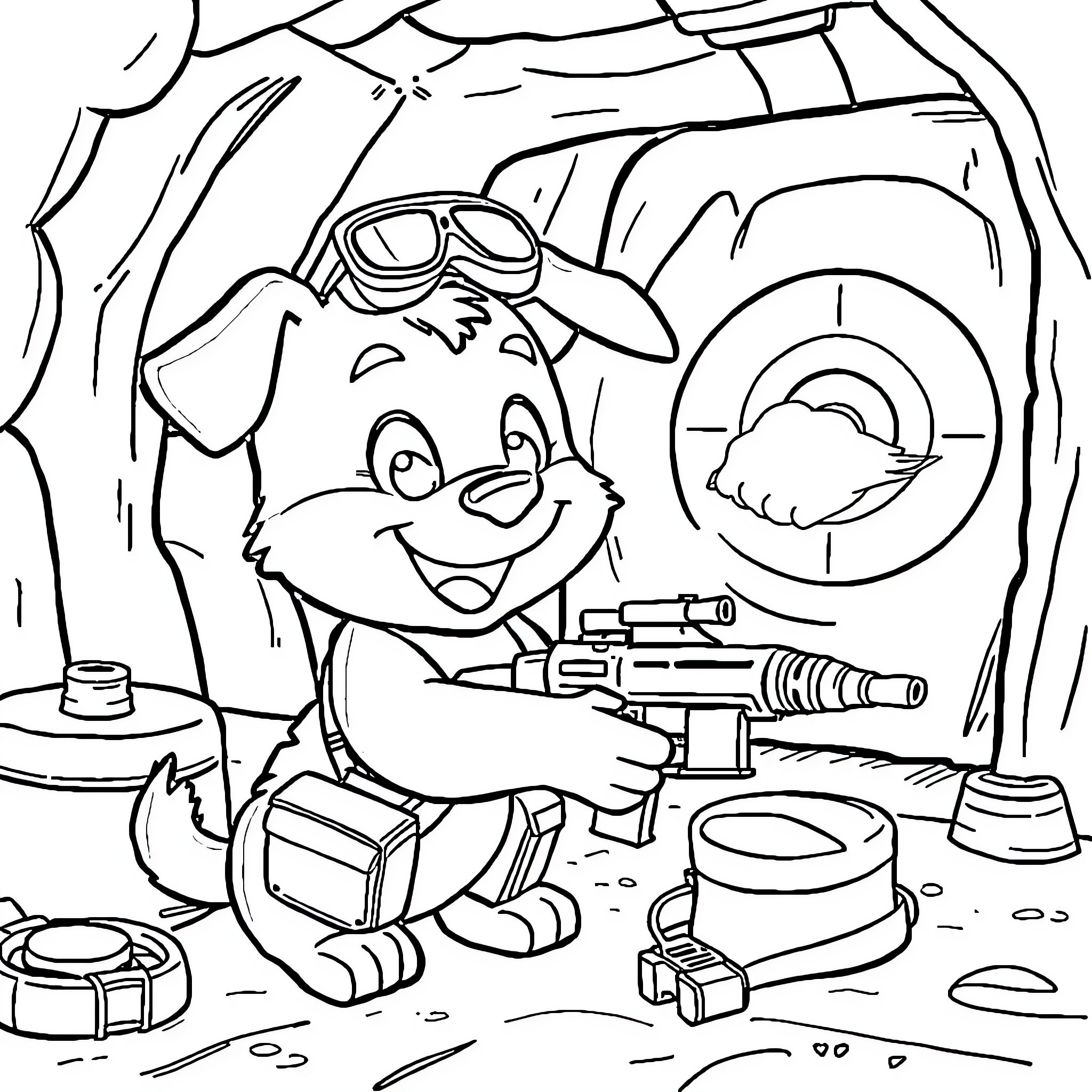 Bluey's Adventurous Exploration Coloring Page (free black-and-white line drawing printable PDF for all, from beginners to advanced learners, including children, teens, adults, and seniors)