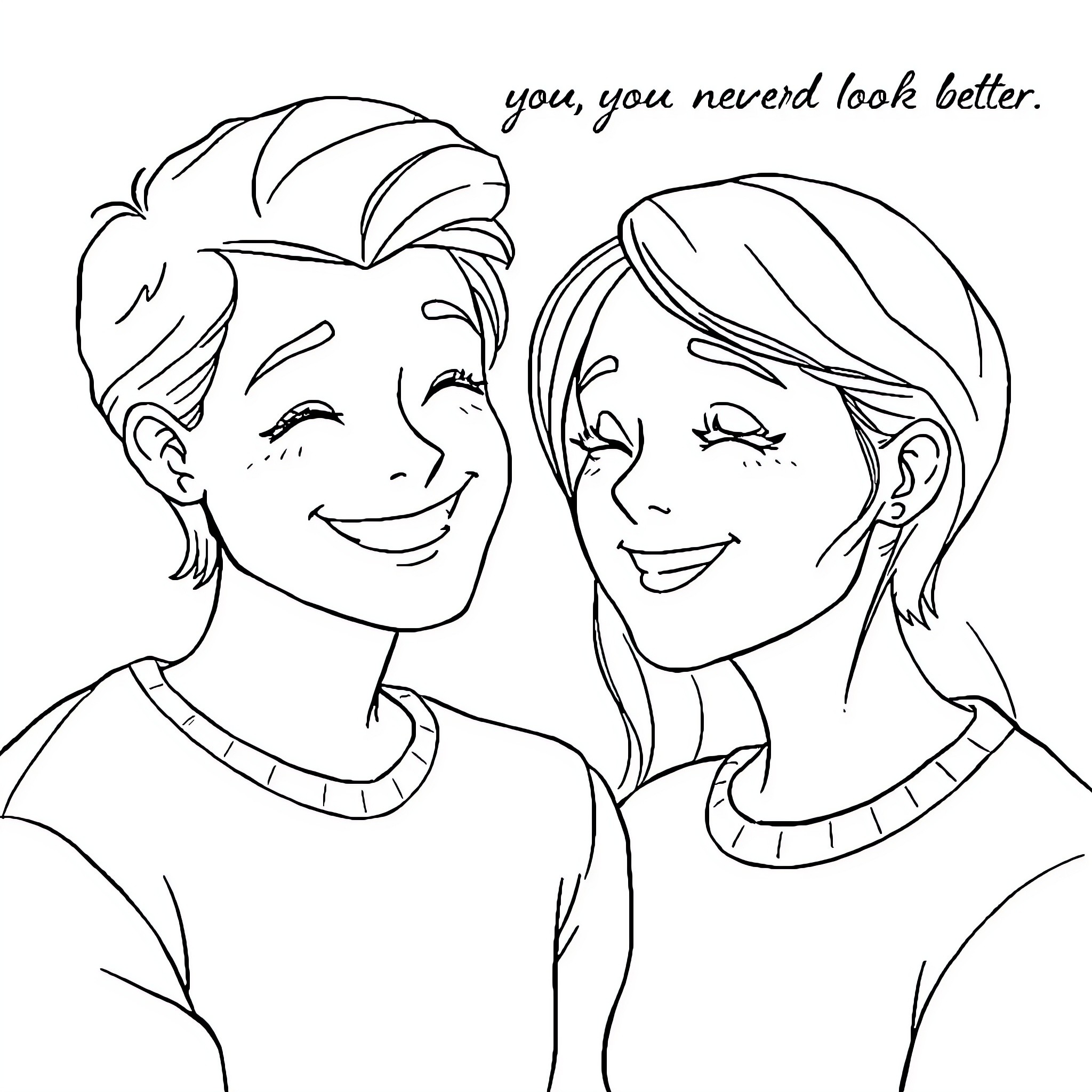 Honey, you deserve a smile Coloring Page (free black-and-white line drawing printable PDF for all, from beginners to advanced learners, including children, teens, adults, and seniors)