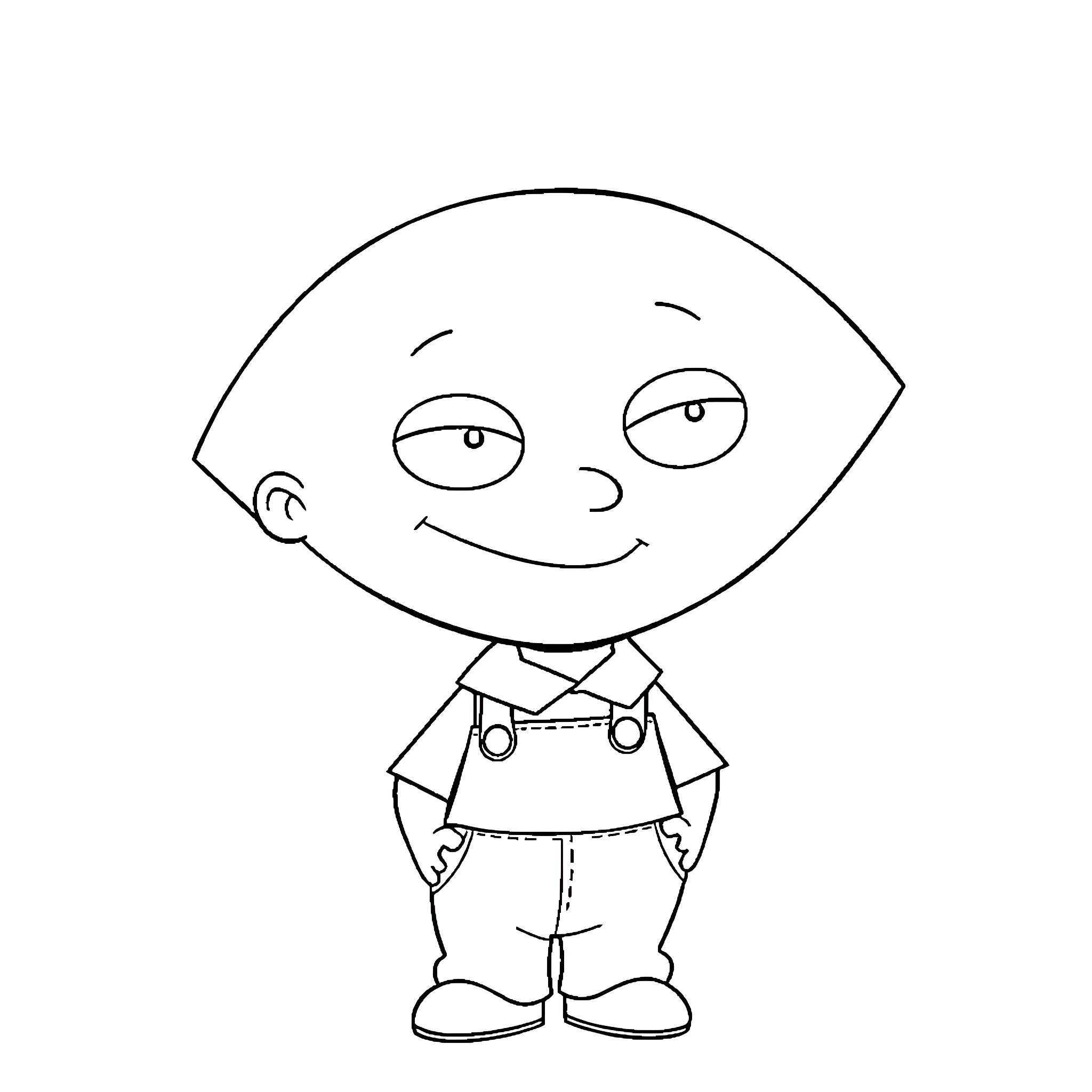 Stewie's Playful Antics Coloring Page (free black-and-white line drawing printable PDF for all, from beginners to advanced learners, including children, teens, adults, and seniors)