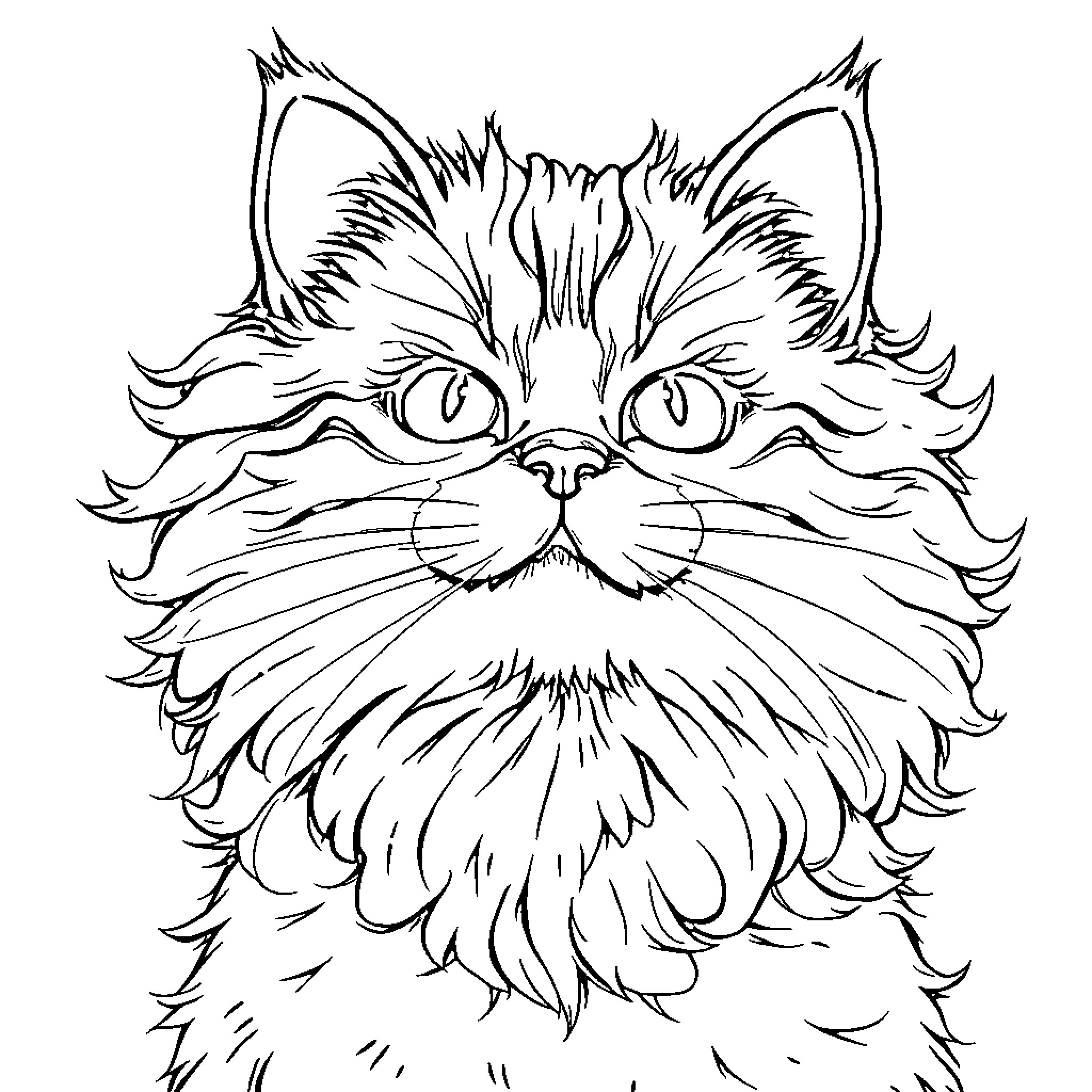 LaPerm Cat with Playful Expression Coloring Page (free black-and-white line drawing printable PDF for all, from beginners to advanced learners, including children, teens, adults, and seniors)