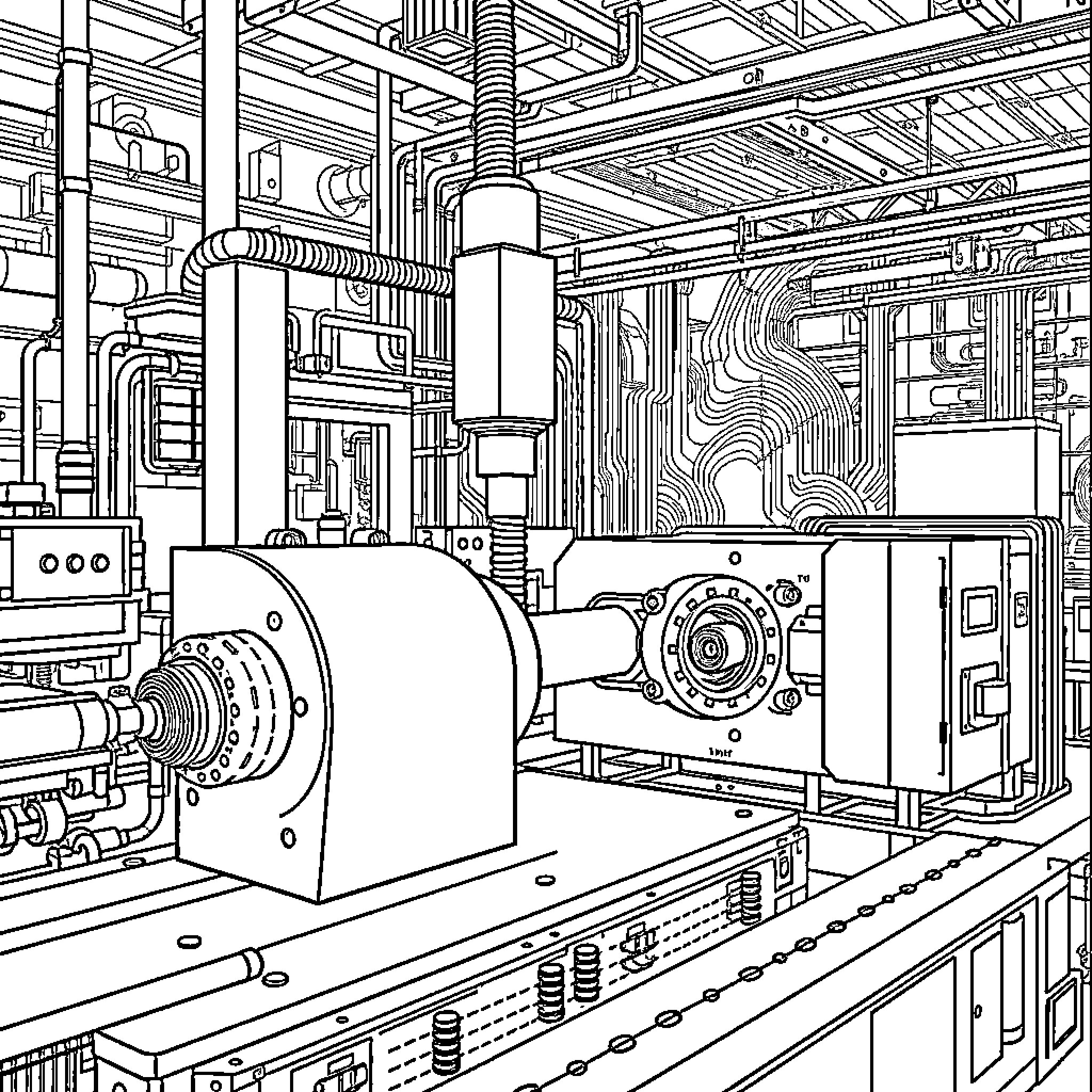 FastSUITE E2 - Industrial machinery and equipment Coloring Page (free black-and-white line drawing printable PDF for all, from beginners to advanced learners, including children, teens, adults, and seniors)