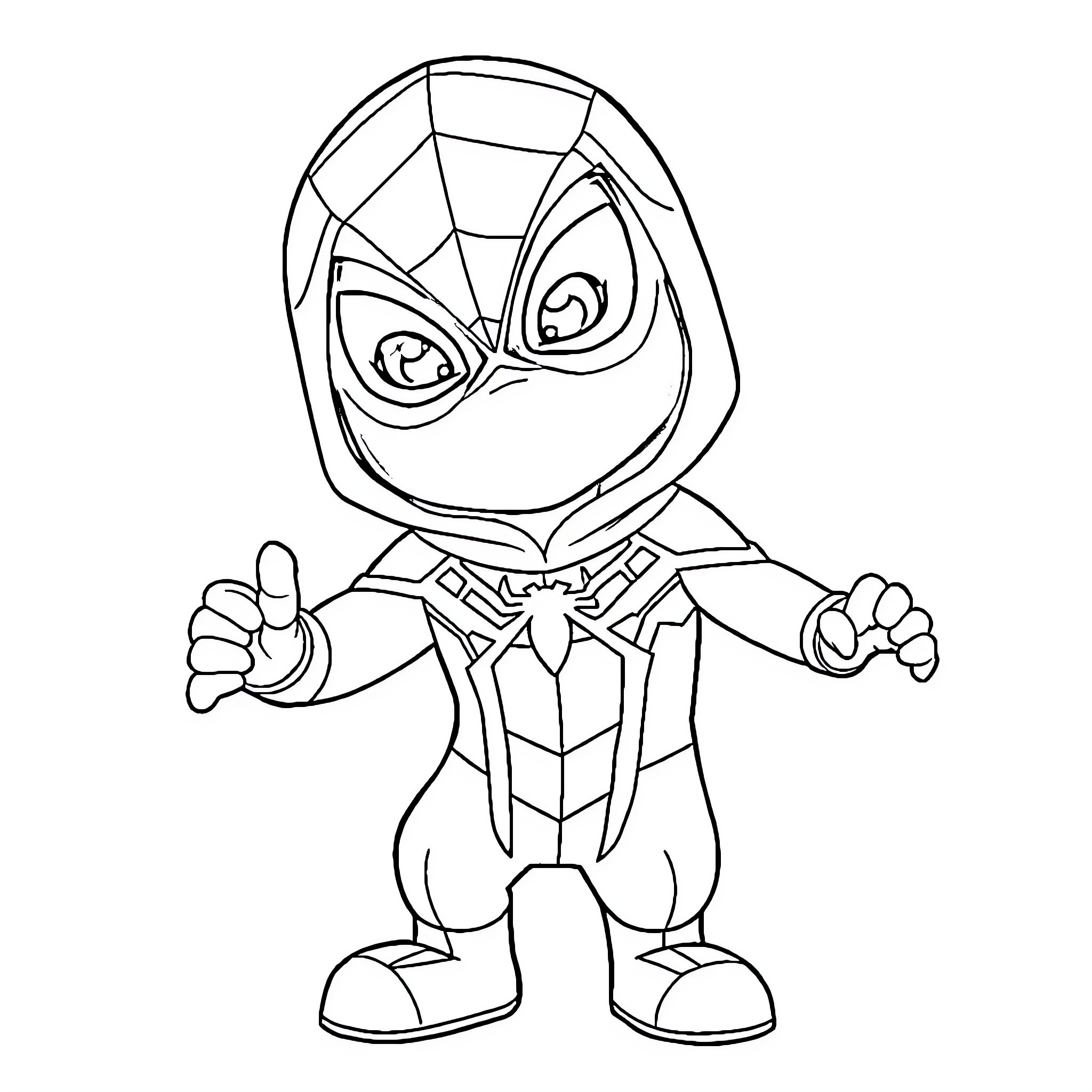 Bluey as Friendly Superhero Coloring Page (free black-and-white line drawing printable PDF for all, from beginners to advanced learners, including children, teens, adults, and seniors)