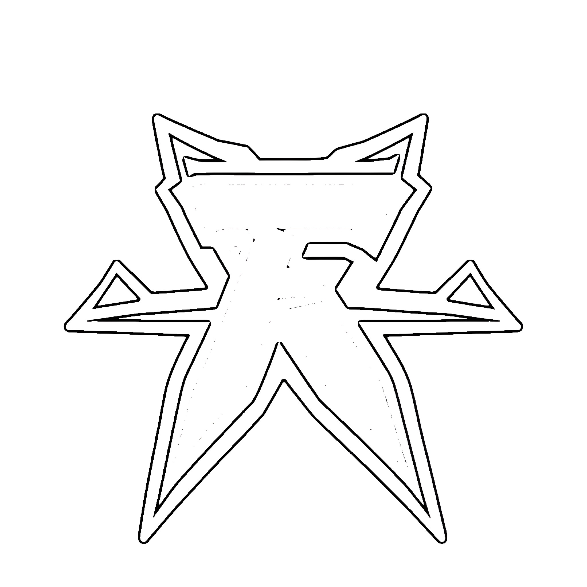 Faze Clan emblem with distinctive star design Coloring Page (free black-and-white line drawing printable PDF for all, from beginners to advanced learners, including children, teens, adults, and seniors)