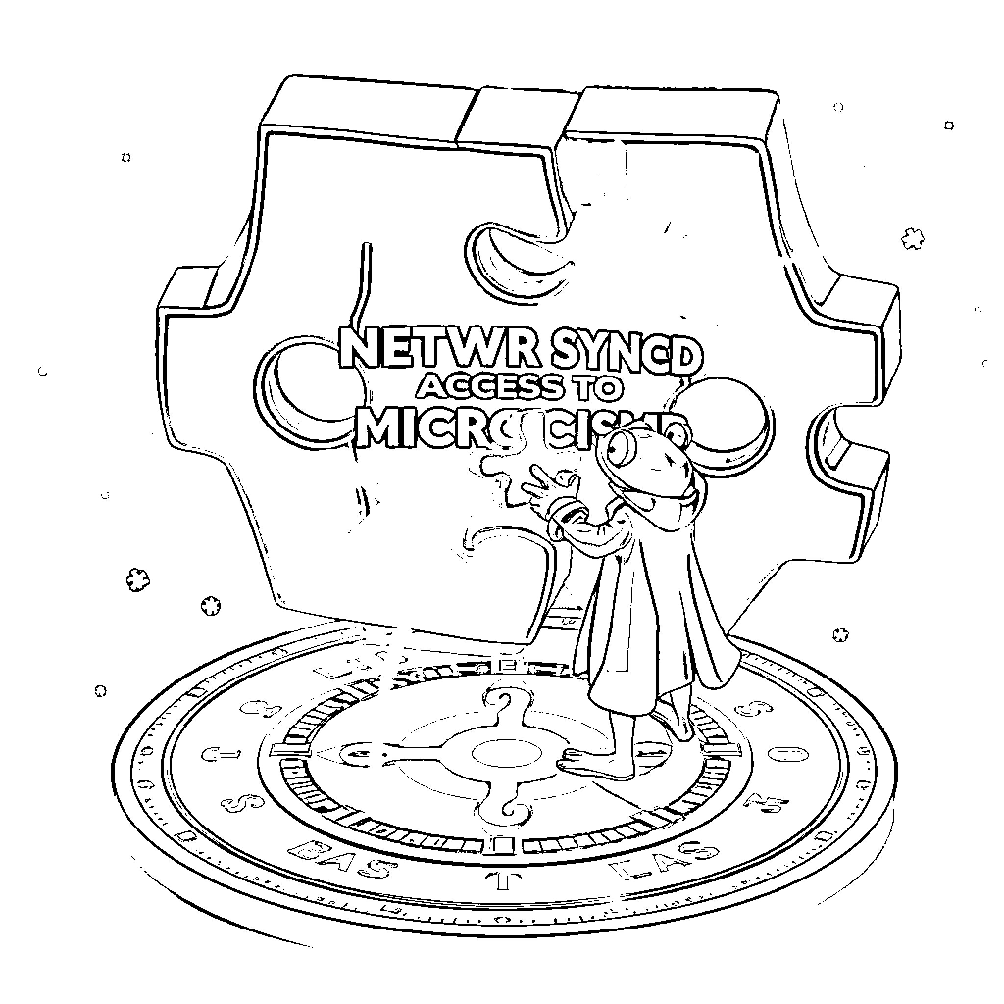 Pepe's micro access to network Coloring Page (free black-and-white line drawing printable PDF for all, from beginners to advanced learners, including children, teens, adults, and seniors)