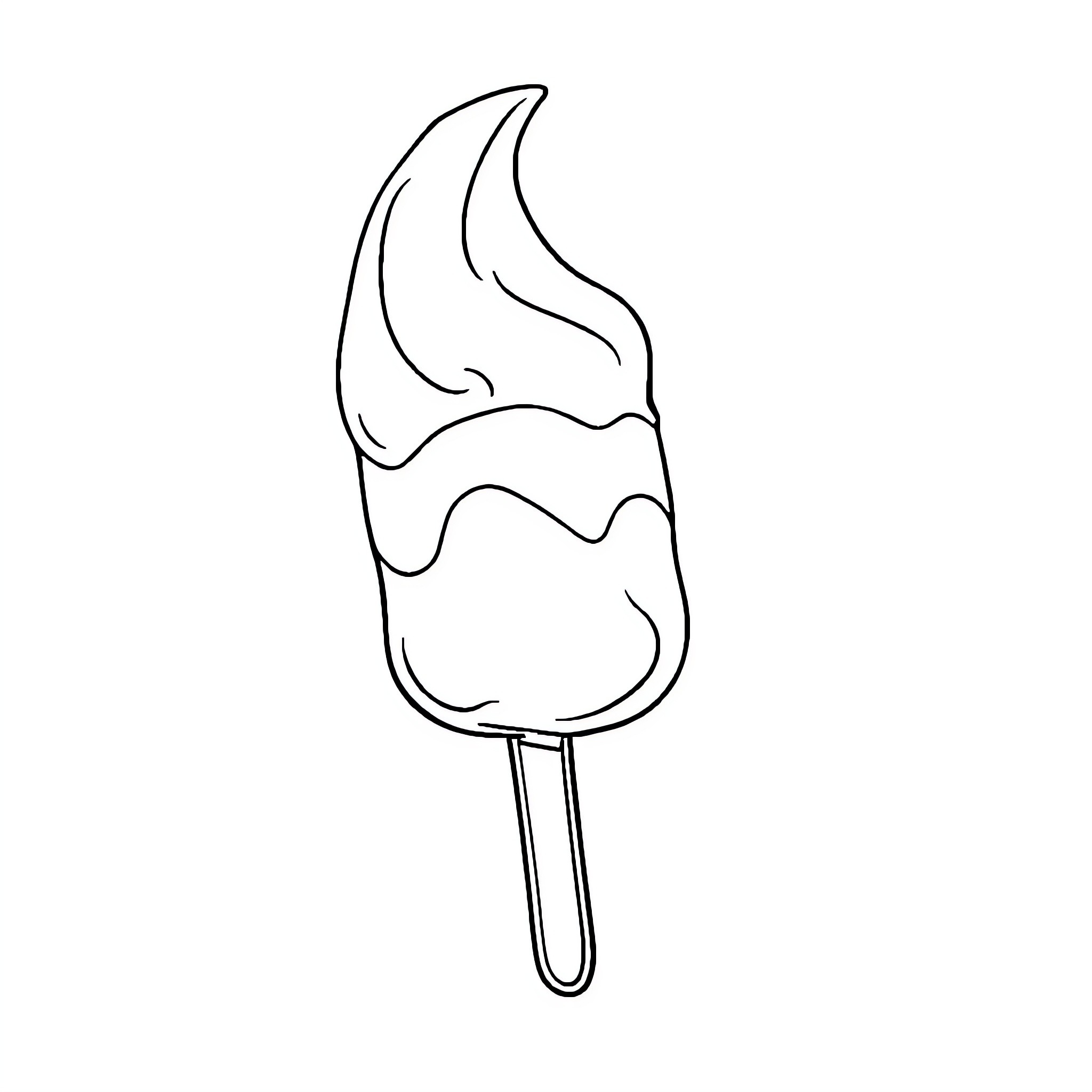 Kulfi with Swirling Design Coloring Page (free black-and-white line drawing printable PDF for all, from beginners to advanced learners, including children, teens, adults, and seniors)