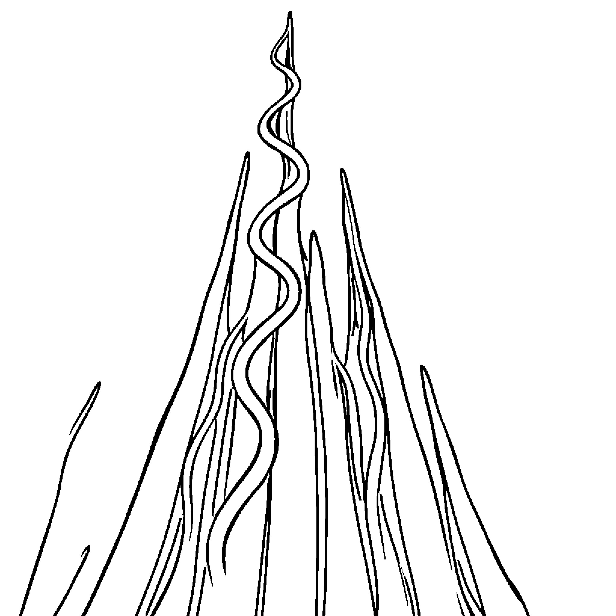 Line Artwork of Flowing Shapes and Patterns Coloring Page (free black-and-white line drawing printable PDF for all, from beginners to advanced learners, including children, teens, adults, and seniors)