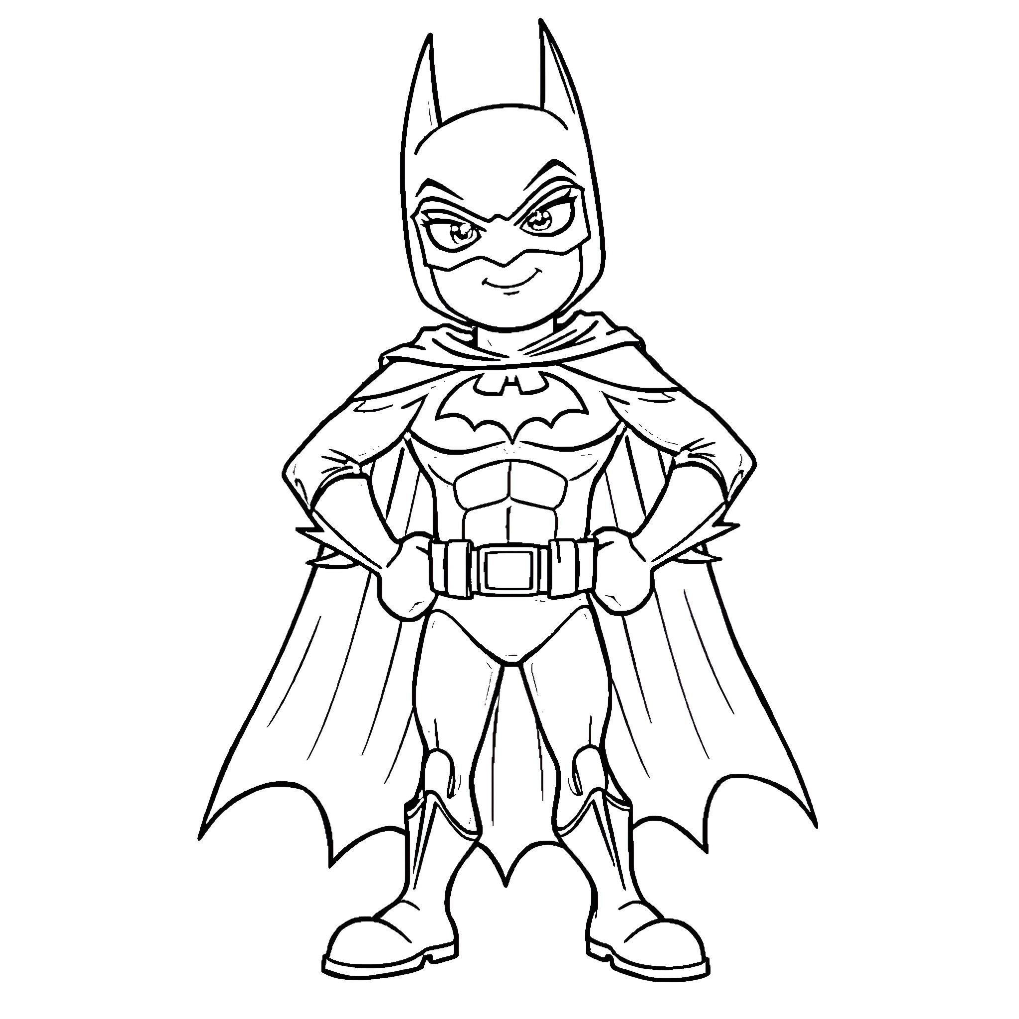 Bluey as a Superhero in Costume Coloring Page (free black-and-white line drawing printable PDF for all, from beginners to advanced learners, including children, teens, adults, and seniors)