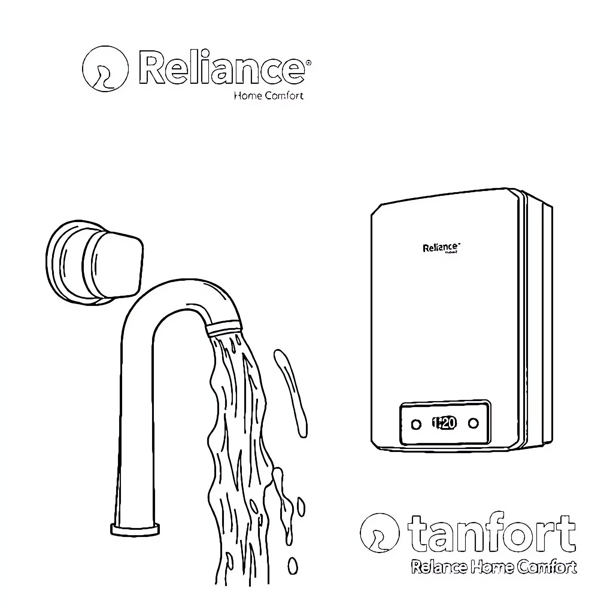 Water Heater Providing Hot Shower Convenience Coloring Page (free black-and-white line drawing printable PDF for all, from beginners to advanced learners, including children, teens, adults, and seniors)
