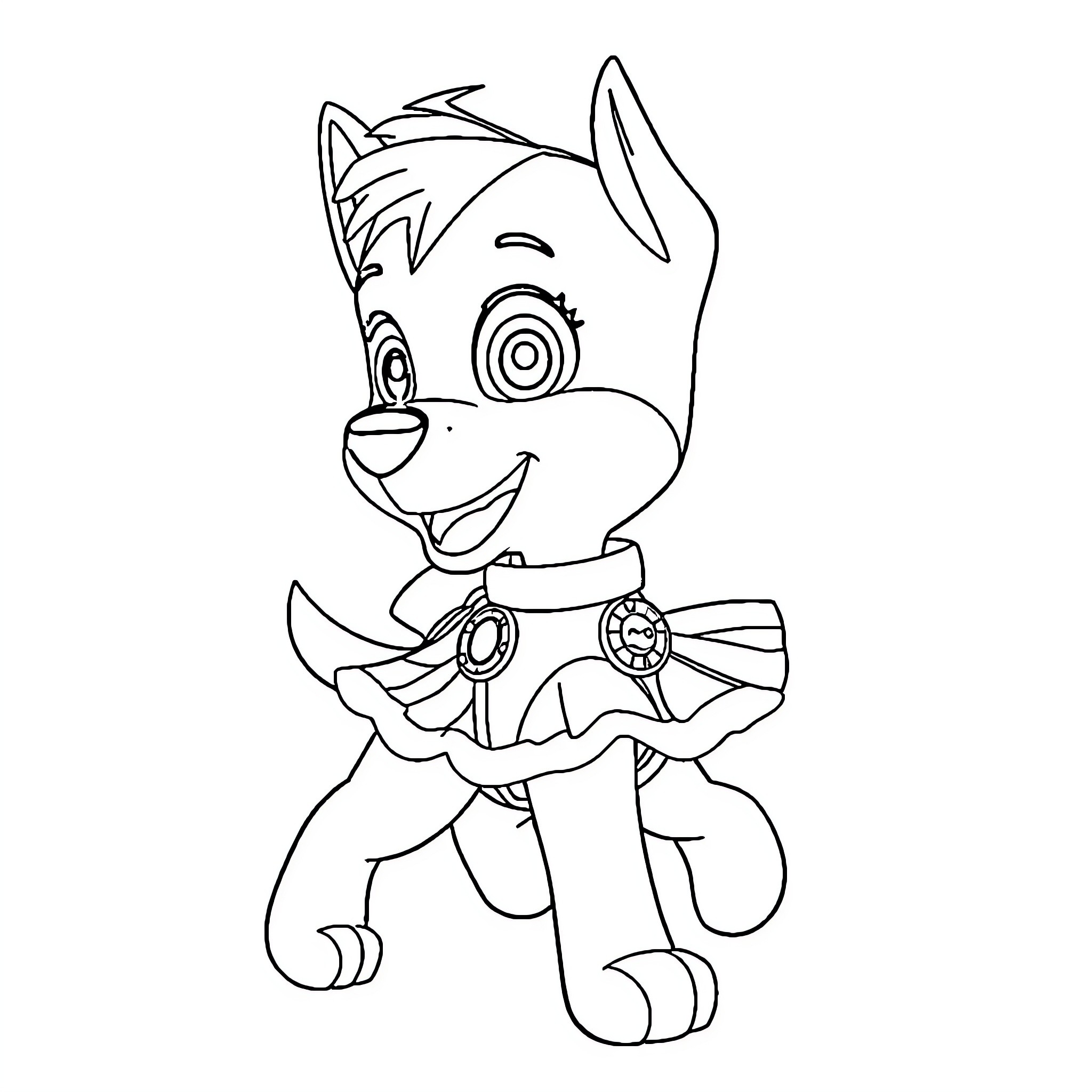 Chase the playful pup's adventure Coloring Page (free black-and-white line drawing printable PDF for all, from beginners to advanced learners, including children, teens, adults, and seniors)