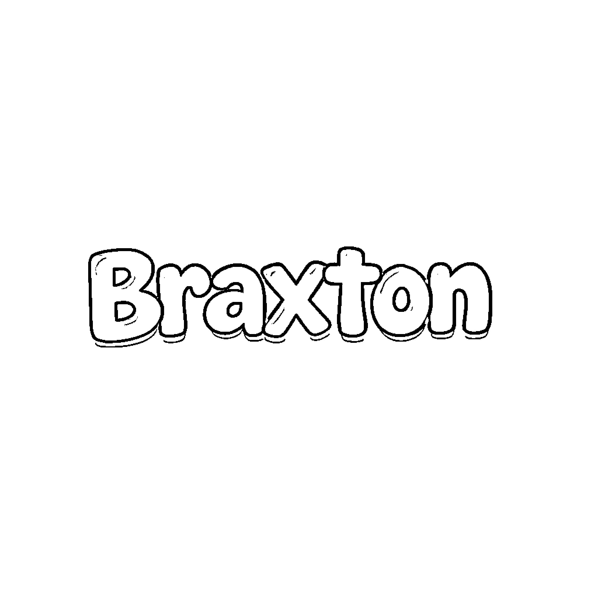Braxton's Playful Doodle Coloring Page (free black-and-white line drawing printable PDF for all, from beginners to advanced learners, including children, teens, adults, and seniors)