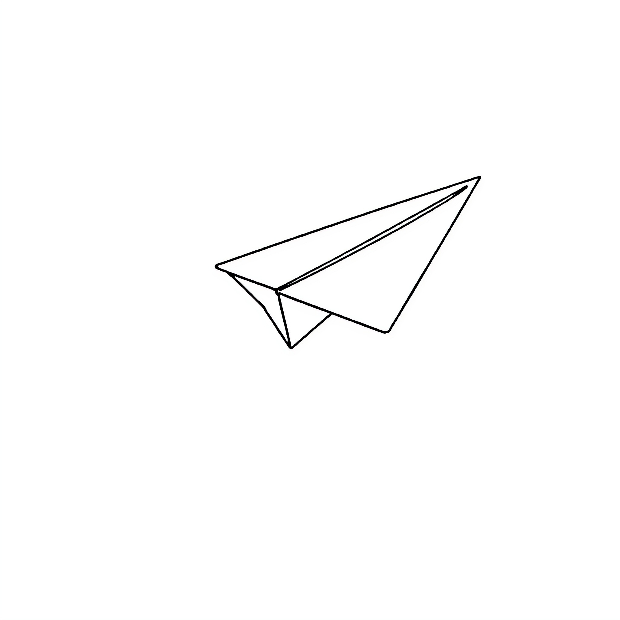 Paper Plane in Flight Coloring Page (free black-and-white line drawing printable PDF for all, from beginners to advanced learners, including children, teens, adults, and seniors)