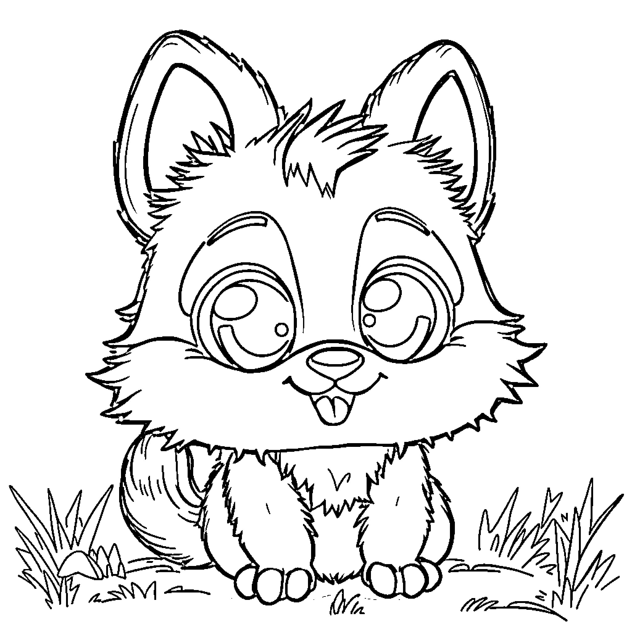 Sprunki the cheerful furry creature in nature Coloring Page (free black-and-white line drawing printable PDF for all, from beginners to advanced learners, including children, teens, adults, and seniors)