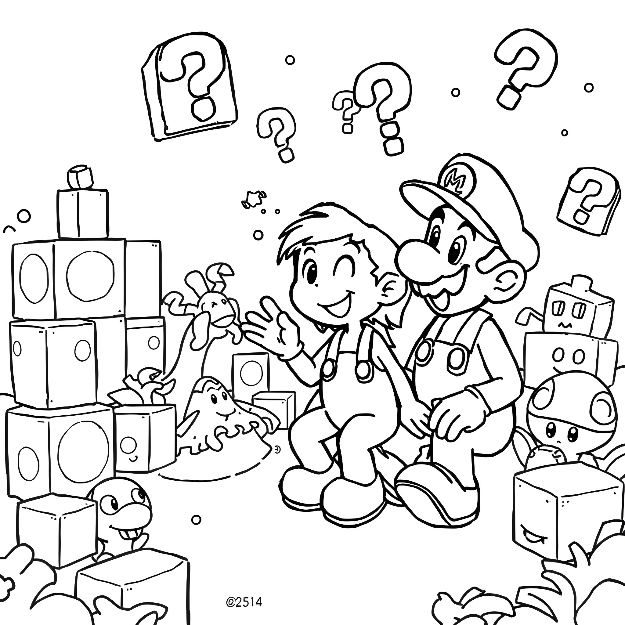 Coraline and friends explore a mysterious world filled with curiosities Coloring Page (free black-and-white line drawing printable PDF for all, from beginners to advanced learners, including children, teens, adults, and seniors)