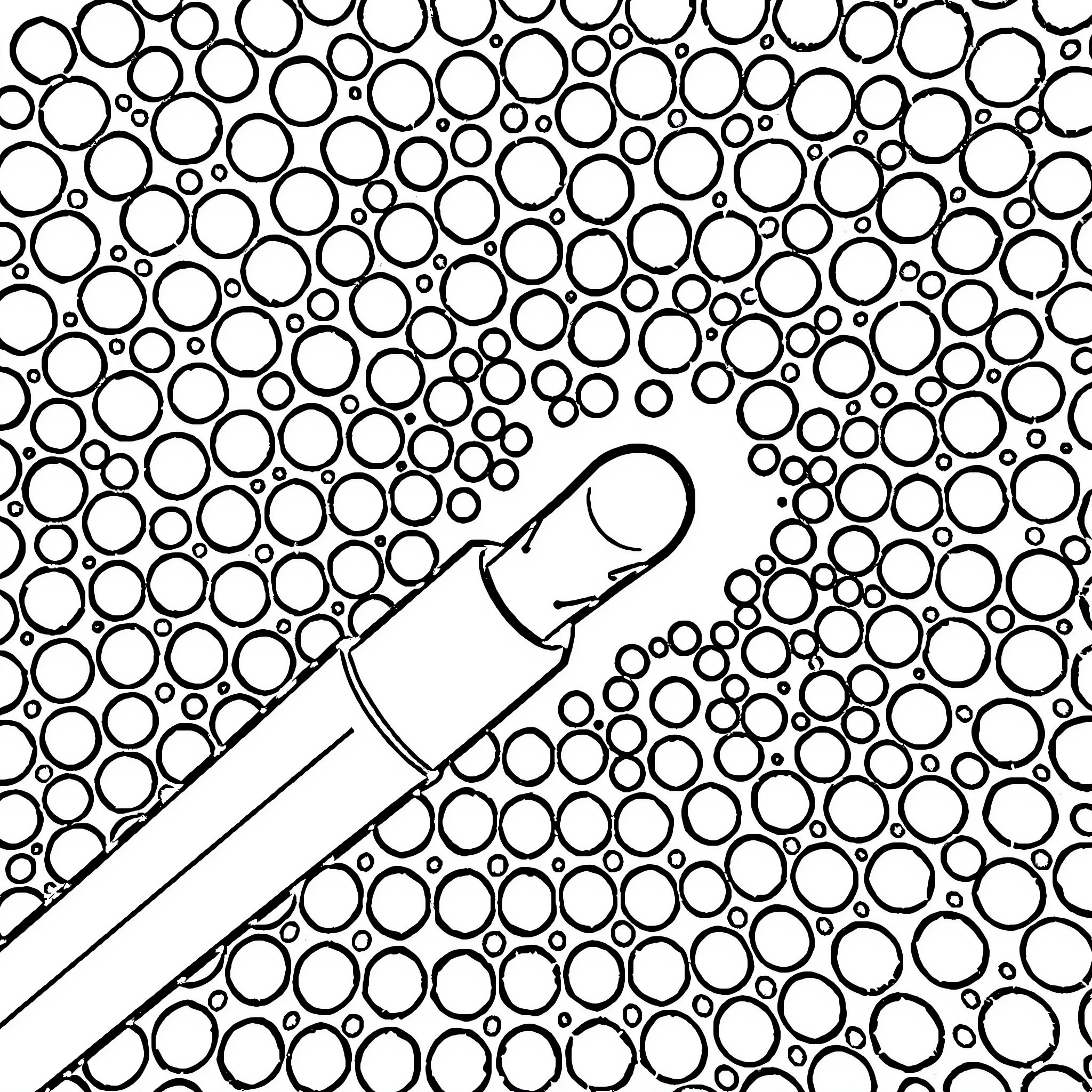 Dot Marker Artwork with Lipstick Silhouette Coloring Page (free black-and-white line drawing printable PDF for all, from beginners to advanced learners, including children, teens, adults, and seniors)