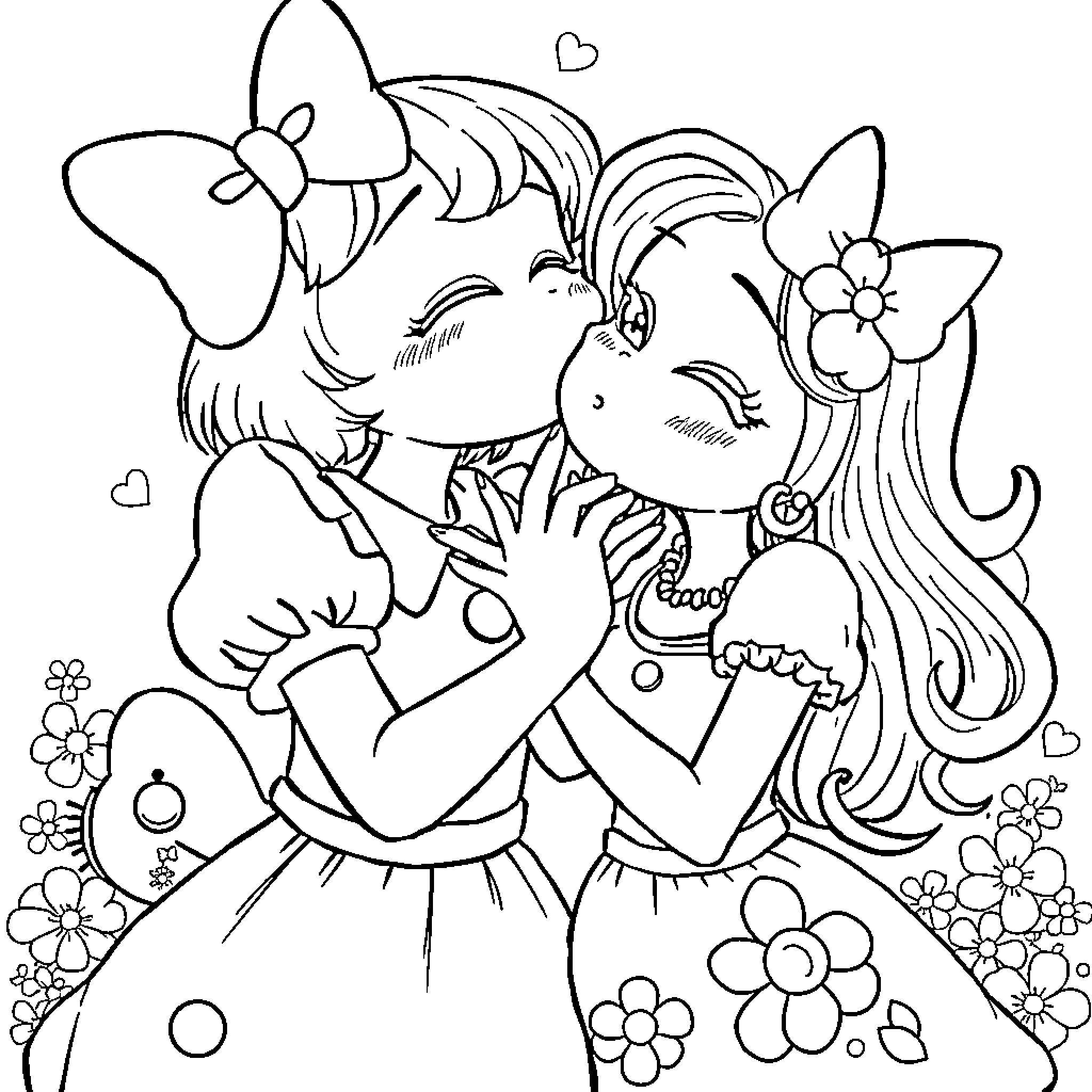 Mimi's Whimsical Daydream Coloring Page (free black-and-white line drawing printable PDF for all, from beginners to advanced learners, including children, teens, adults, and seniors)