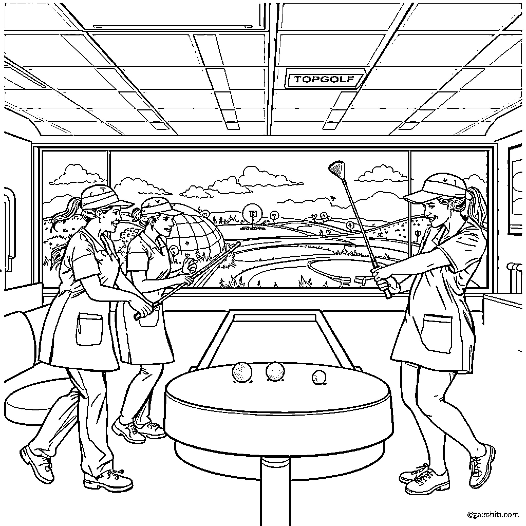 Nurse Assistants Helping Patients in Hospital Clinic Coloring Page (free black-and-white line drawing printable PDF for all, from beginners to advanced learners, including children, teens, adults, and seniors)