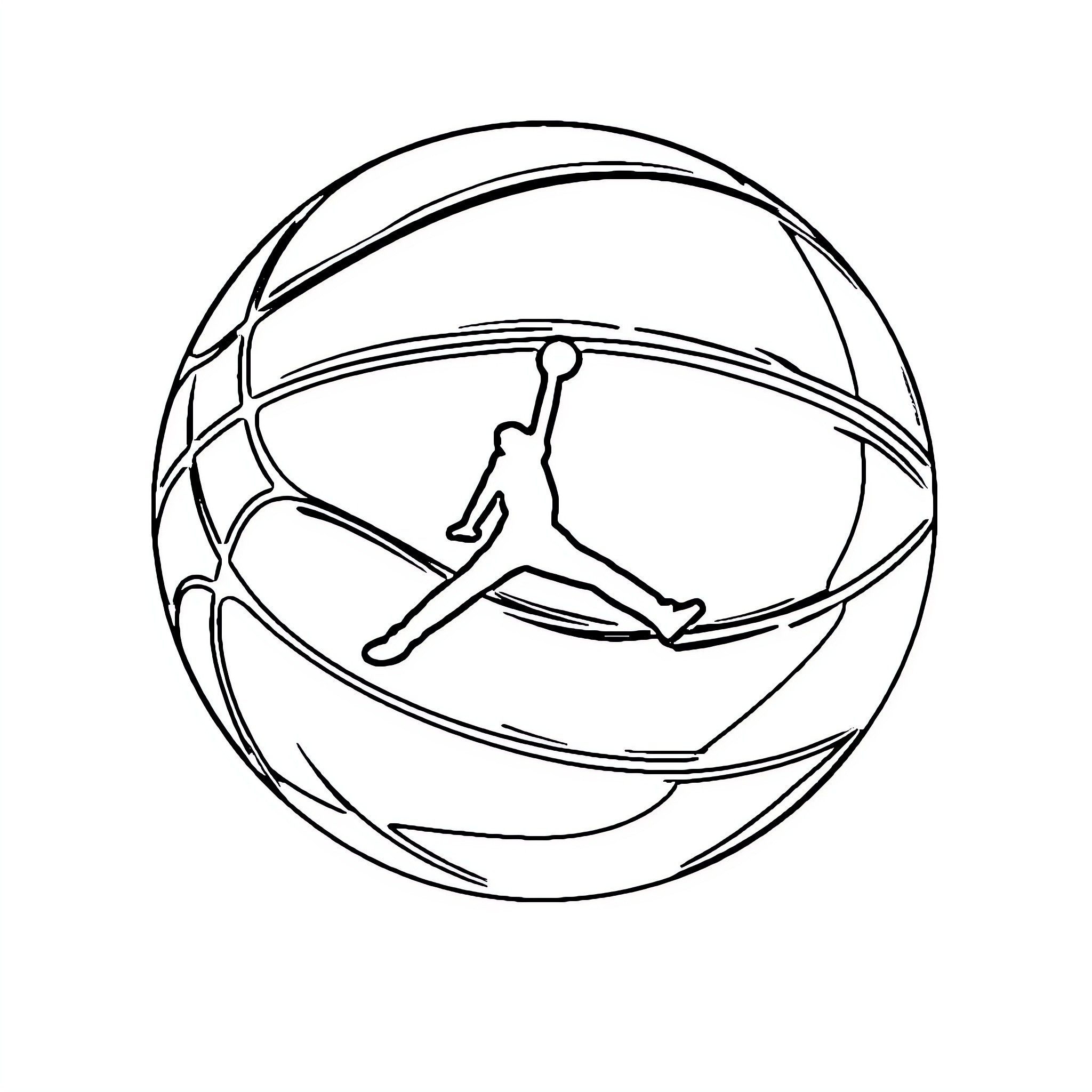 Basketball player in action silhouette Coloring Page (free black-and-white line drawing printable PDF for all, from beginners to advanced learners, including children, teens, adults, and seniors)