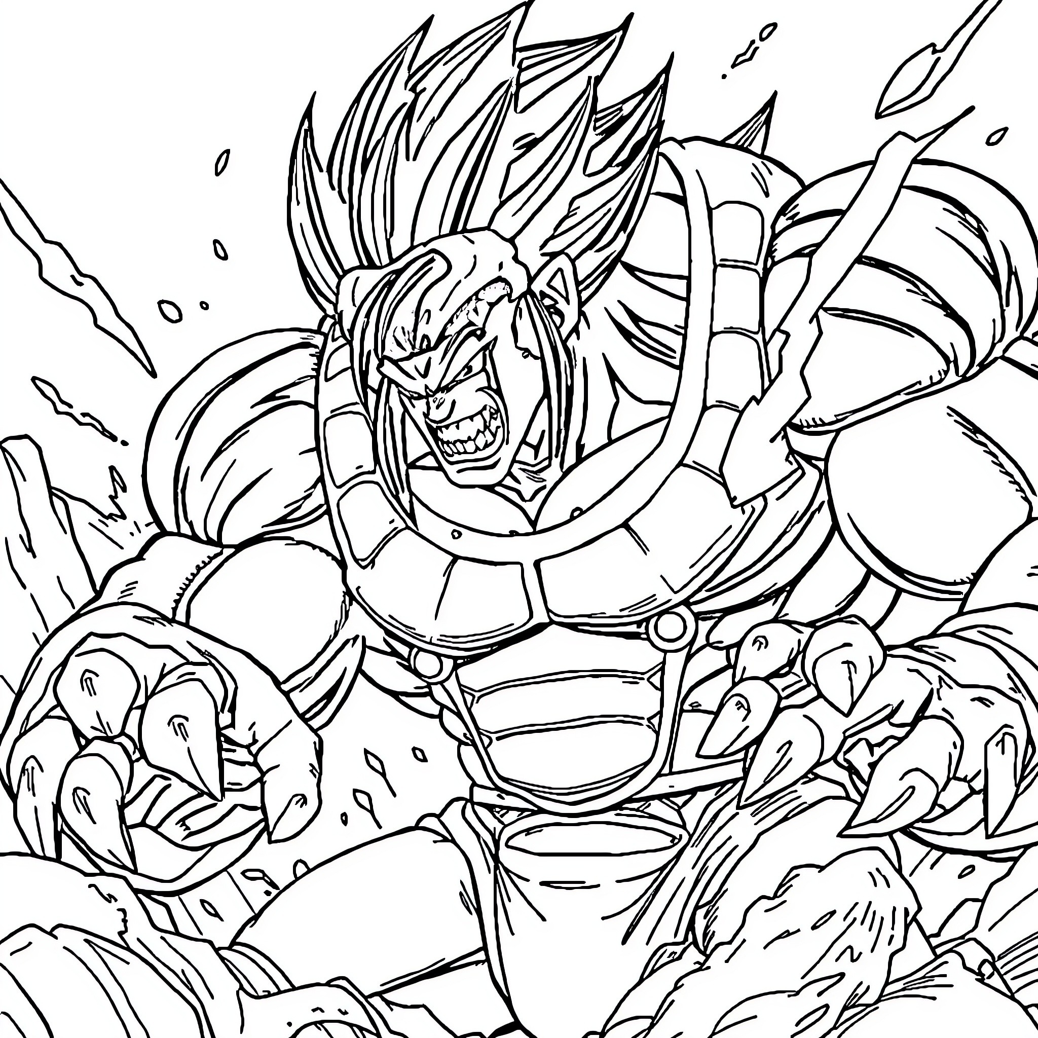 Tyrannosaurus Charging Furiously into Battle Coloring Page (free black-and-white line drawing printable PDF for all, from beginners to advanced learners, including children, teens, adults, and seniors)