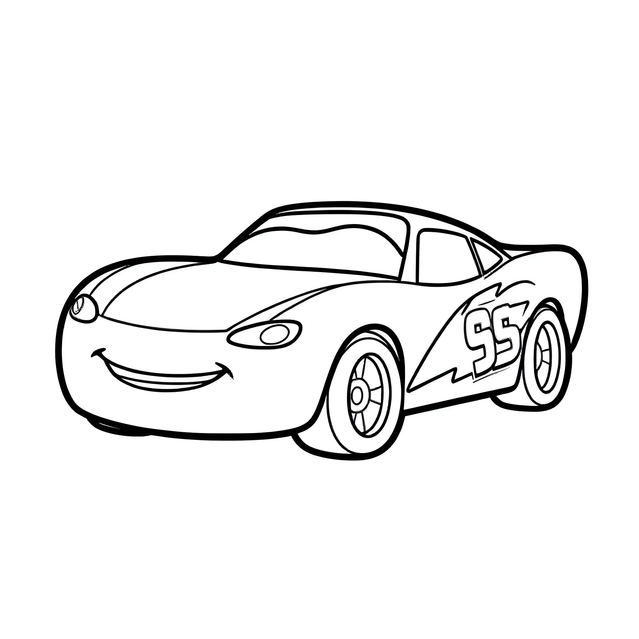 McQueen's Speedy Racecar Adventures Coloring Page (free black-and-white line drawing printable PDF for all, from beginners to advanced learners, including children, teens, adults, and seniors)