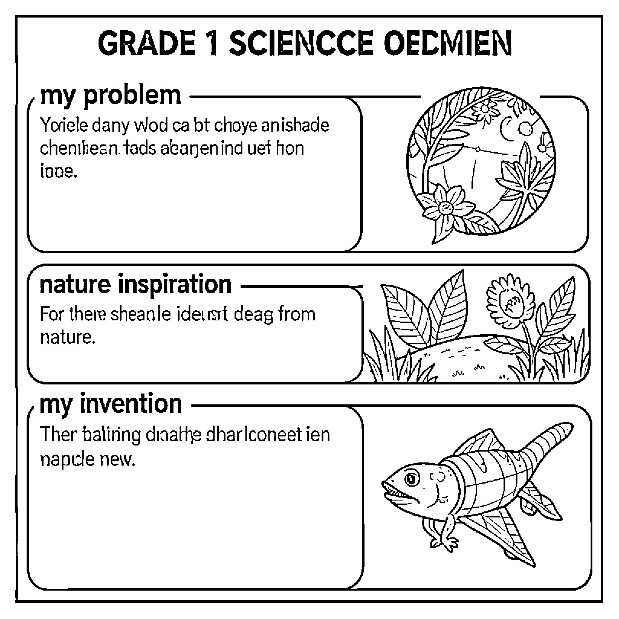 Science Project Exploration and Creativity Coloring Page (free black-and-white line drawing printable PDF for all, from beginners to advanced learners, including children, teens, adults, and seniors)