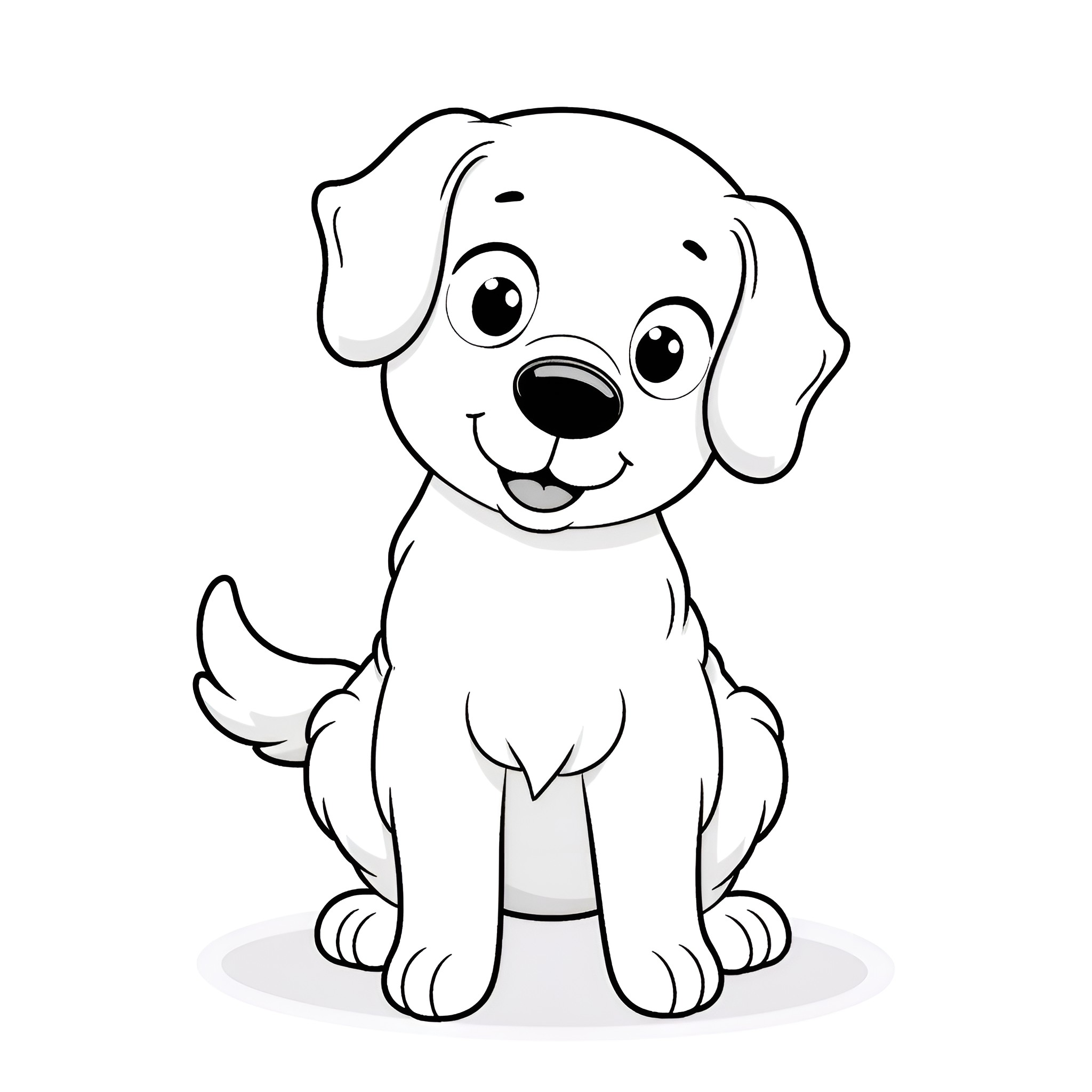 Bluey the happy puppy Coloring Page (free black-and-white line drawing printable PDF for all, from beginners to advanced learners, including children, teens, adults, and seniors)