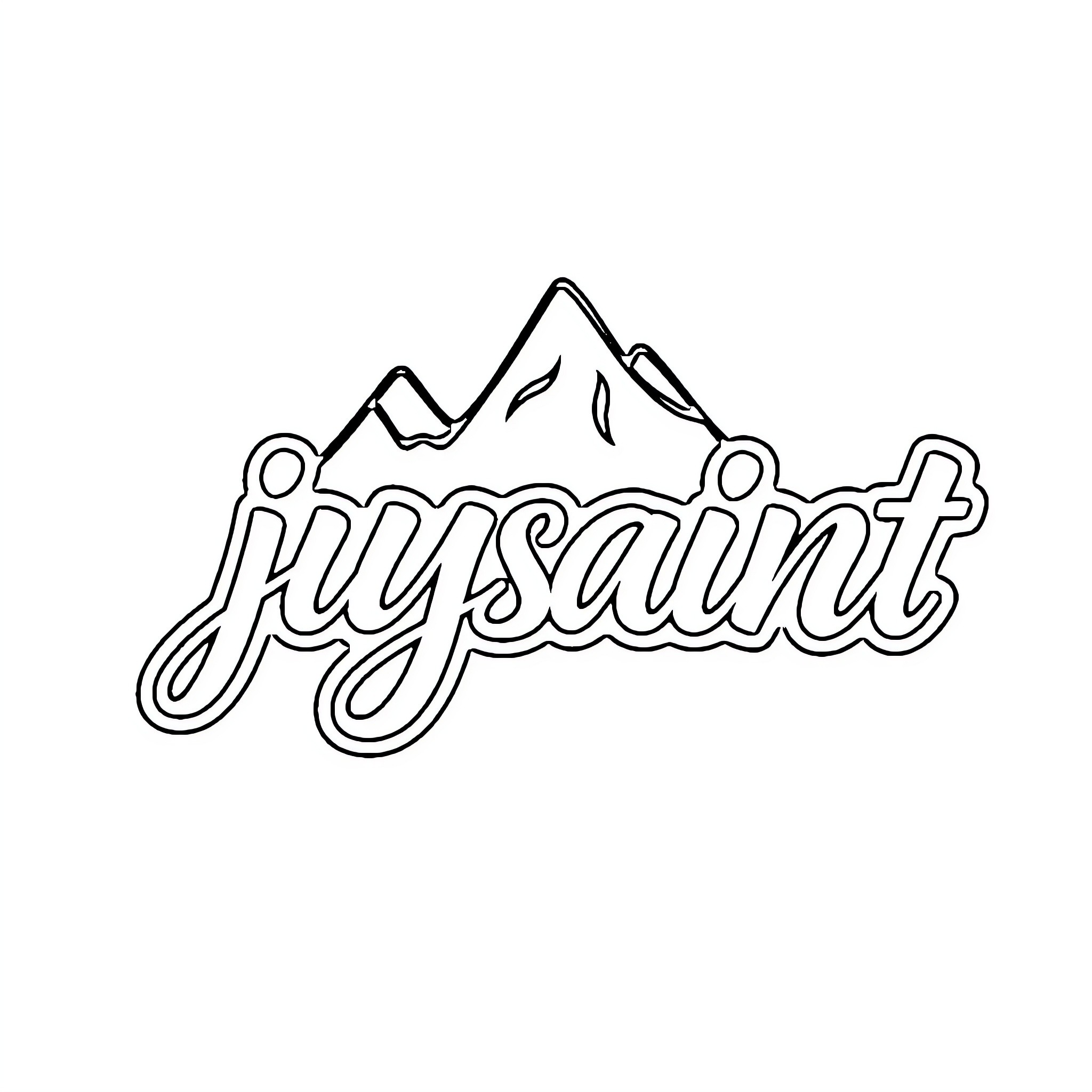 Logo depicting mountainous landscape Coloring Page (free black-and-white line drawing printable PDF for all, from beginners to advanced learners, including children, teens, adults, and seniors)