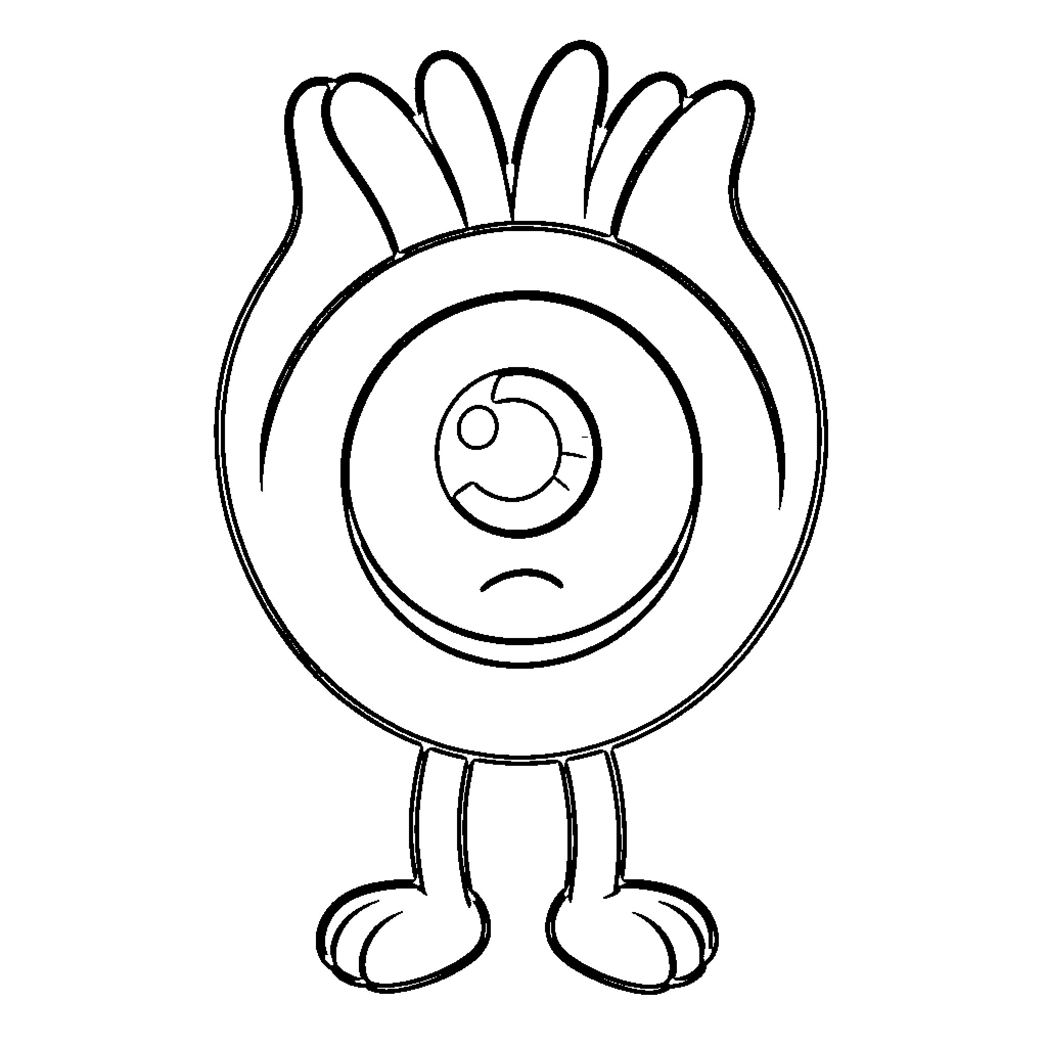 Forky standing with a sad facial expression Coloring Page (free black-and-white line drawing printable PDF for all, from beginners to advanced learners, including children, teens, adults, and seniors)