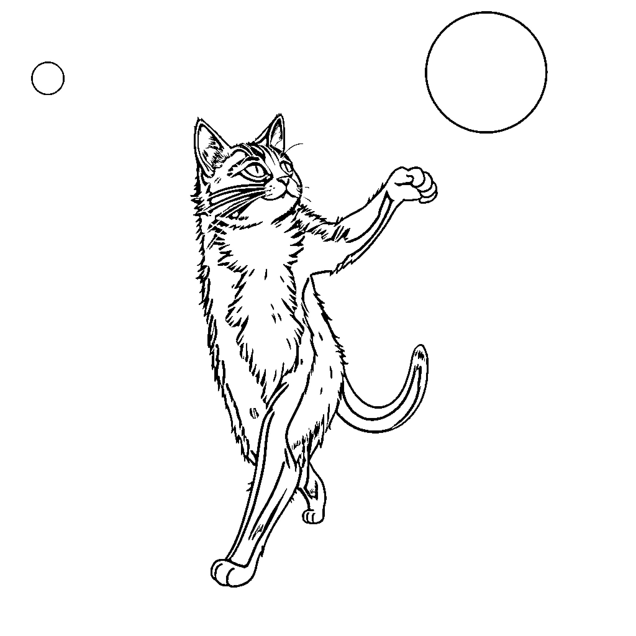 Katseye playing with balls of light Coloring Page (free black-and-white line drawing printable PDF for all, from beginners to advanced learners, including children, teens, adults, and seniors)