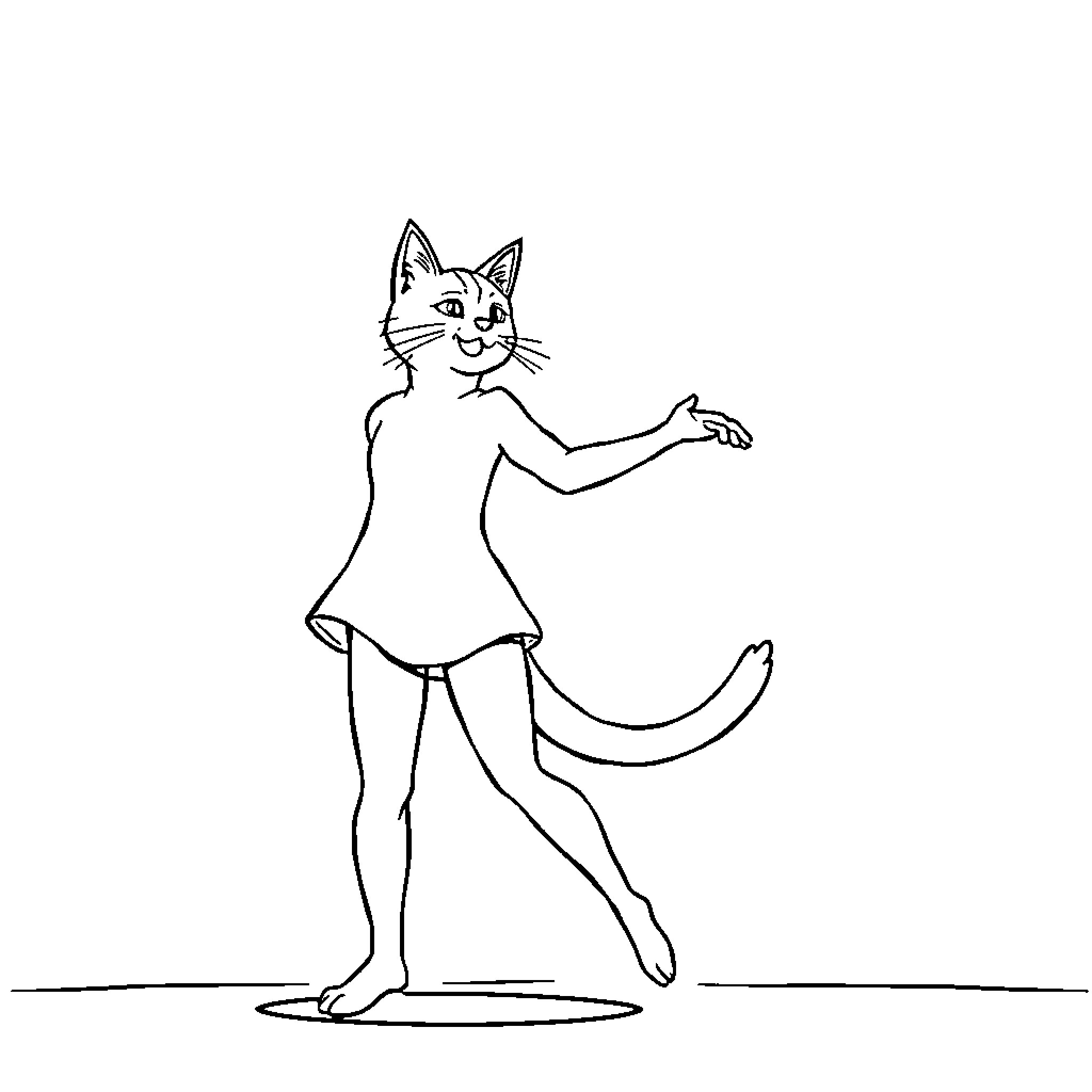 Katseye stretching and posing on stage Coloring Page (free black-and-white line drawing printable PDF for all, from beginners to advanced learners, including children, teens, adults, and seniors)