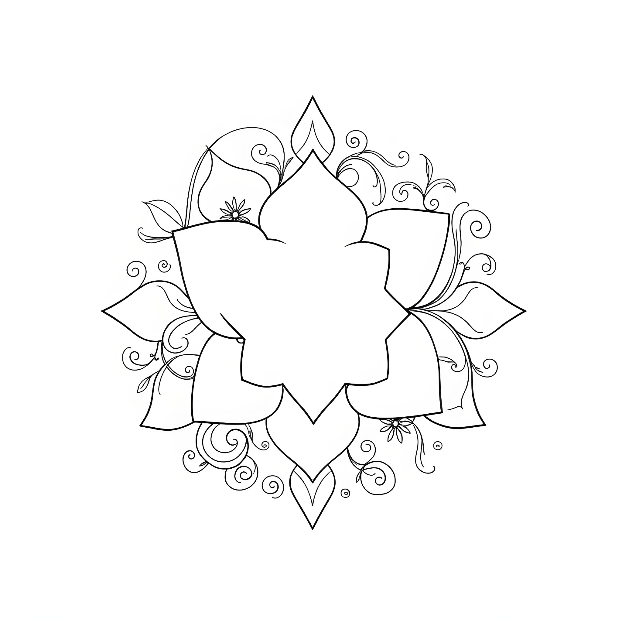 Pattern of Floral Ornamental Design Coloring Page (free black-and-white line drawing printable PDF for all, from beginners to advanced learners, including children, teens, adults, and seniors)