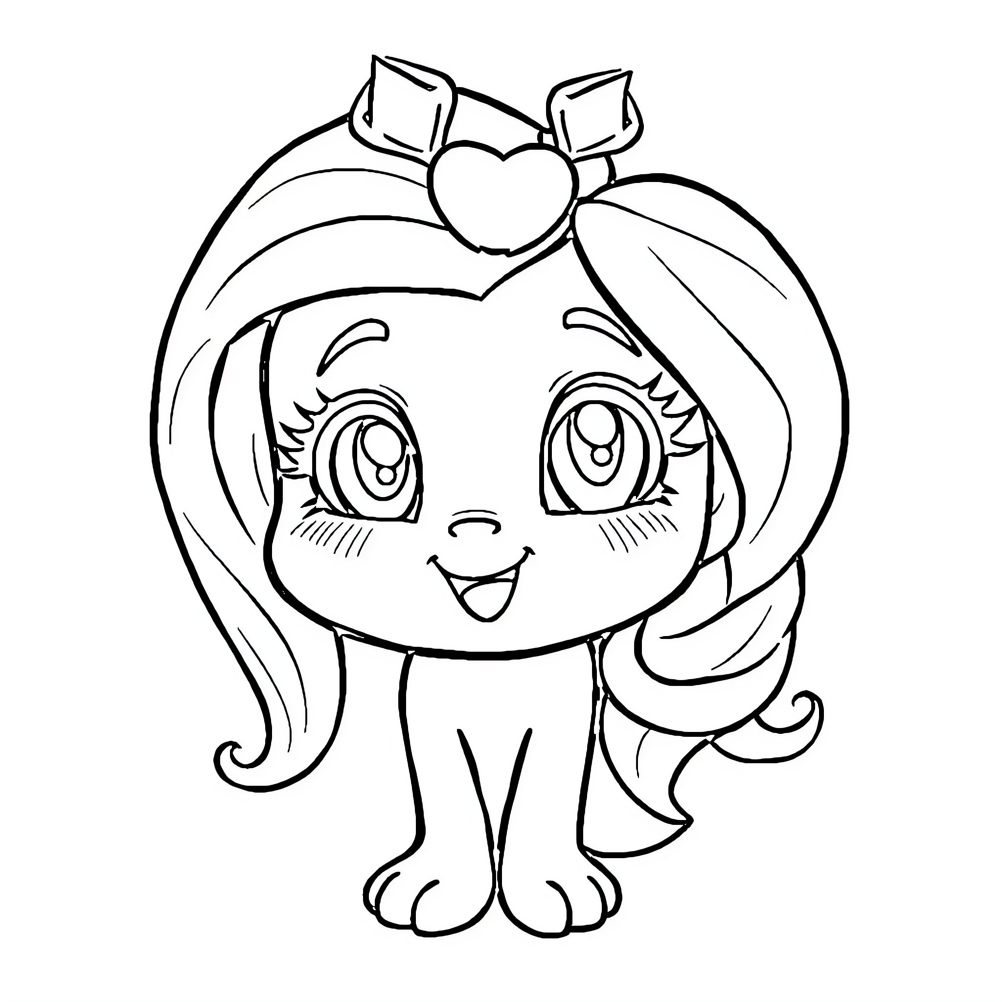 Aurore's Charming Cartoon Character Coloring Page (free black-and-white line drawing printable PDF for all, from beginners to advanced learners, including children, teens, adults, and seniors)