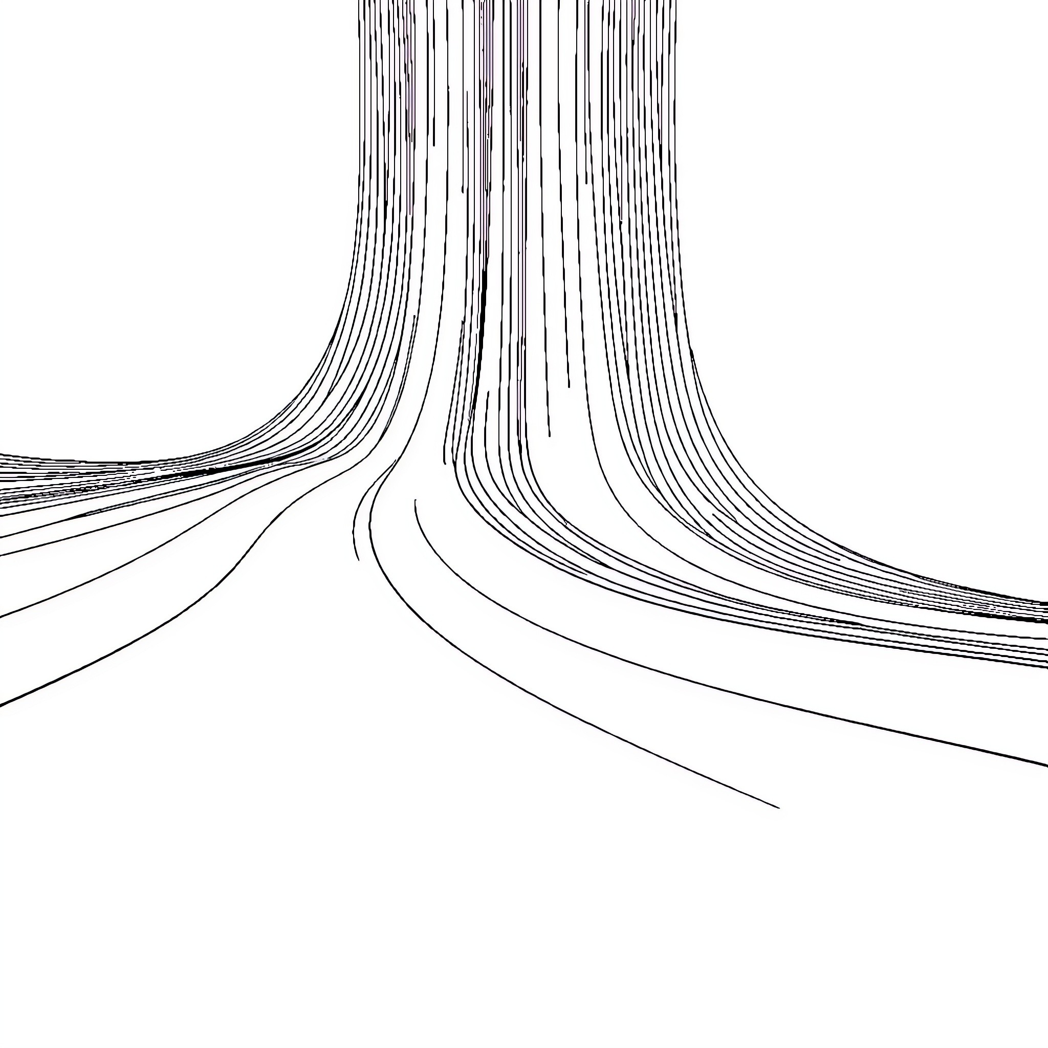 Cinematica Flowing Lines of Movement Coloring Page (free black-and-white line drawing printable PDF for all, from beginners to advanced learners, including children, teens, adults, and seniors)