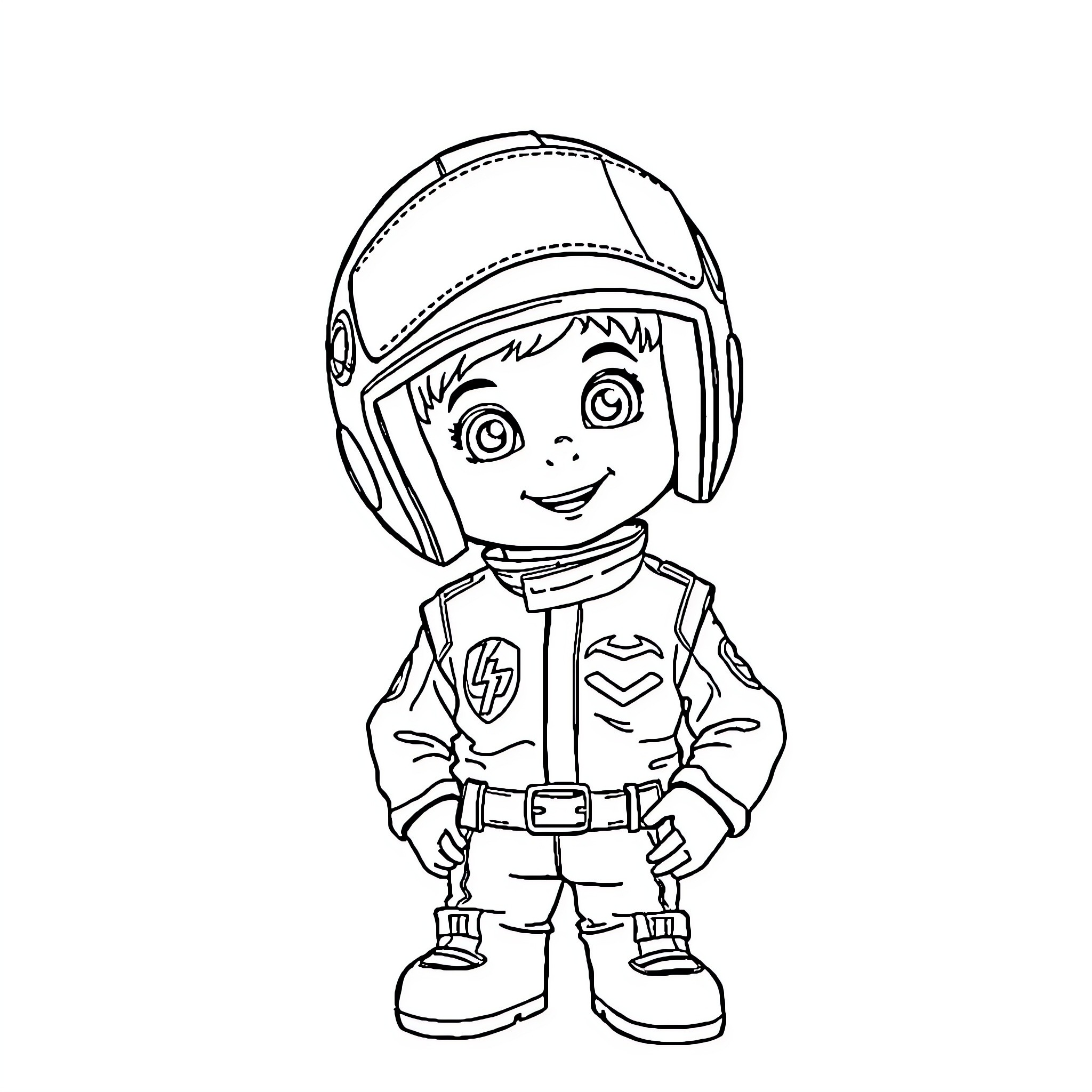 Lightning McQueen in Race Car Uniform Coloring Page (free black-and-white line drawing printable PDF for all, from beginners to advanced learners, including children, teens, adults, and seniors)