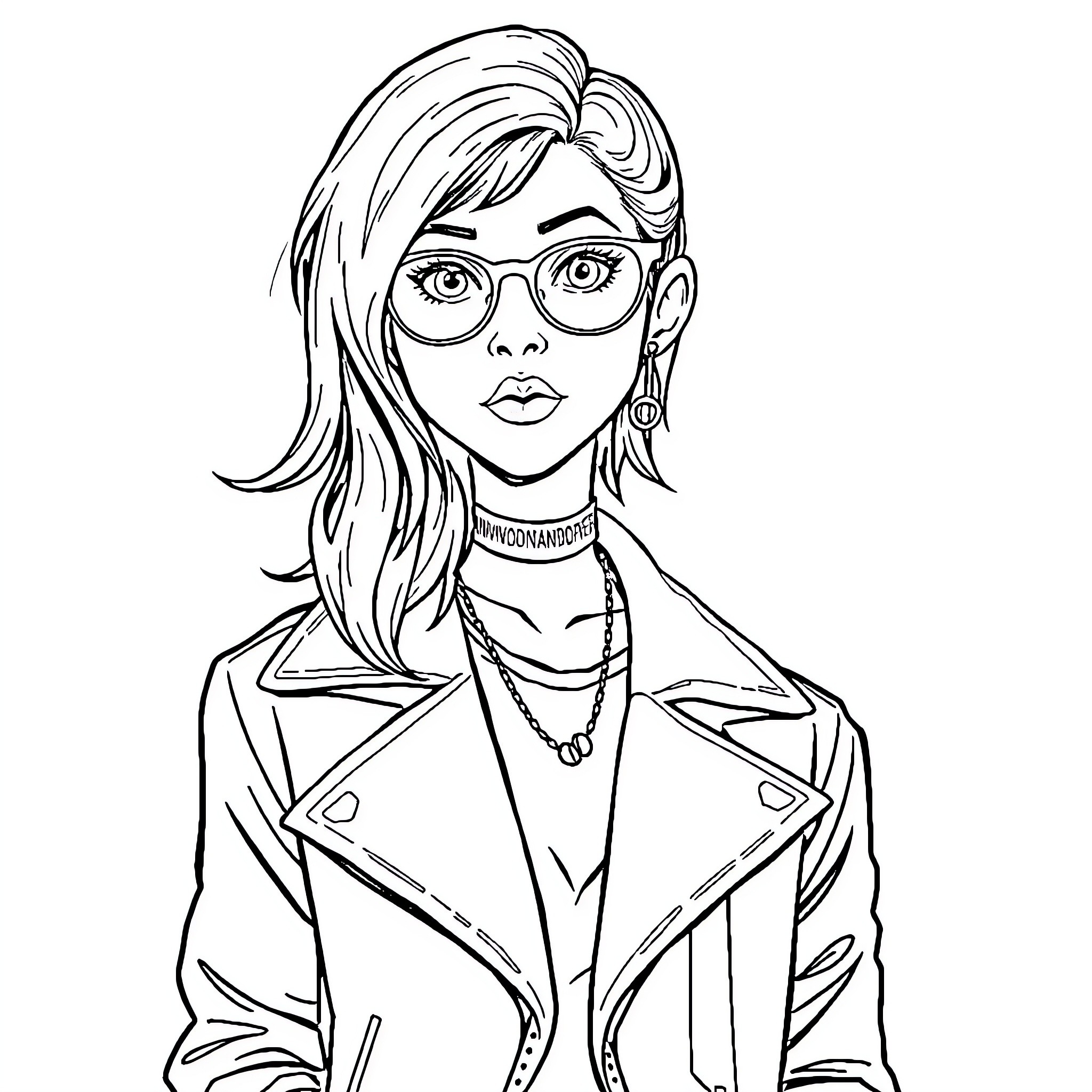 Quinn Morgendorffer's Stylish Appearance Coloring Page (free black-and-white line drawing printable PDF for all, from beginners to advanced learners, including children, teens, adults, and seniors)