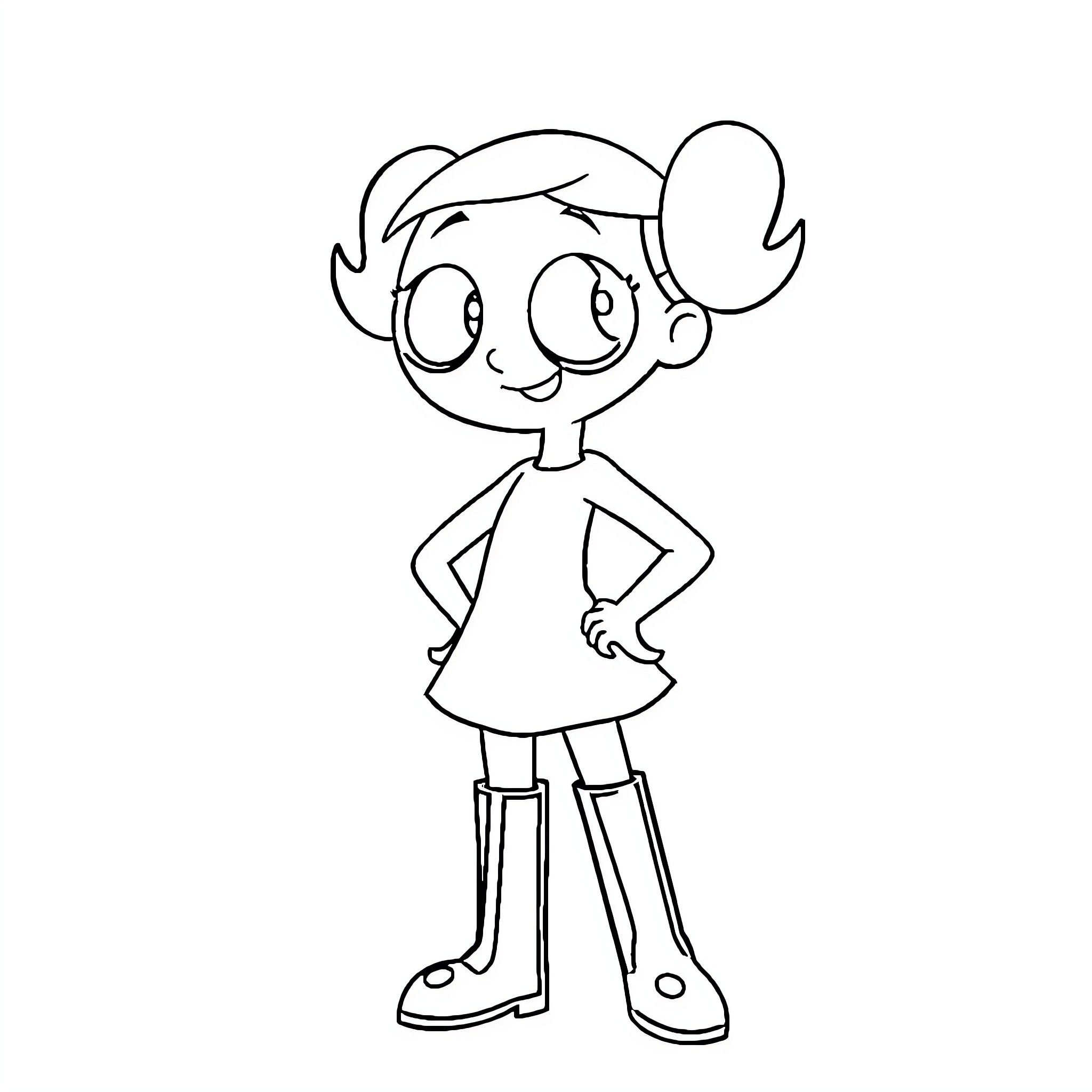 Roger's Cheerful Expression and Casual Outfit Coloring Page (free black-and-white line drawing printable PDF for all, from beginners to advanced learners, including children, teens, adults, and seniors)