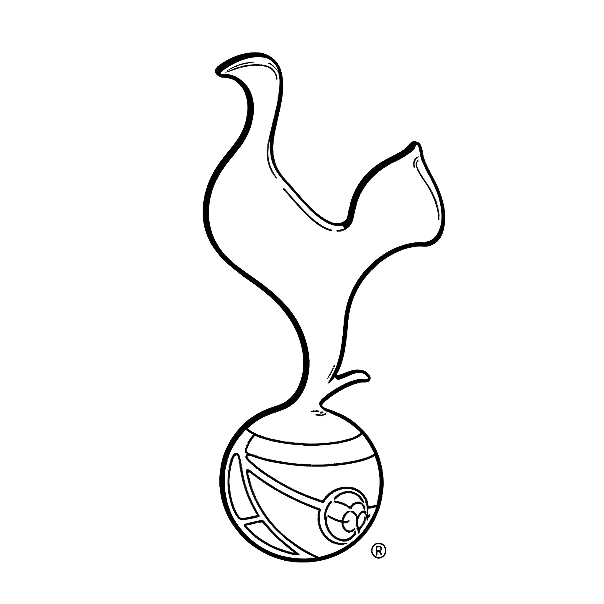 Football Club Dynamic Crest Design Coloring Page (free black-and-white line drawing printable PDF for all, from beginners to advanced learners, including children, teens, adults, and seniors)