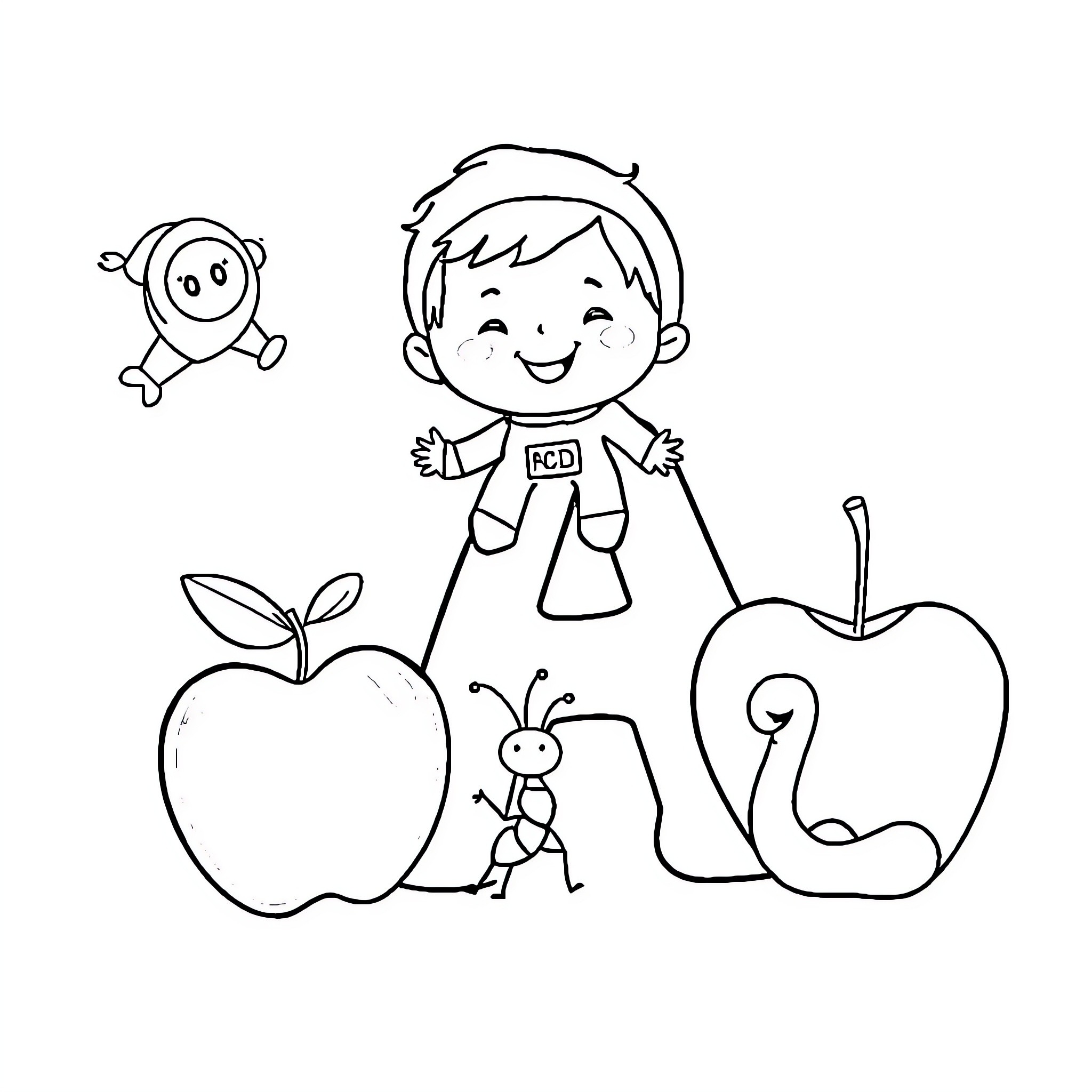 Astronaut exploring whimsical plant-filled world Coloring Page (free black-and-white line drawing printable PDF for all, from beginners to advanced learners, including children, teens, adults, and seniors)
