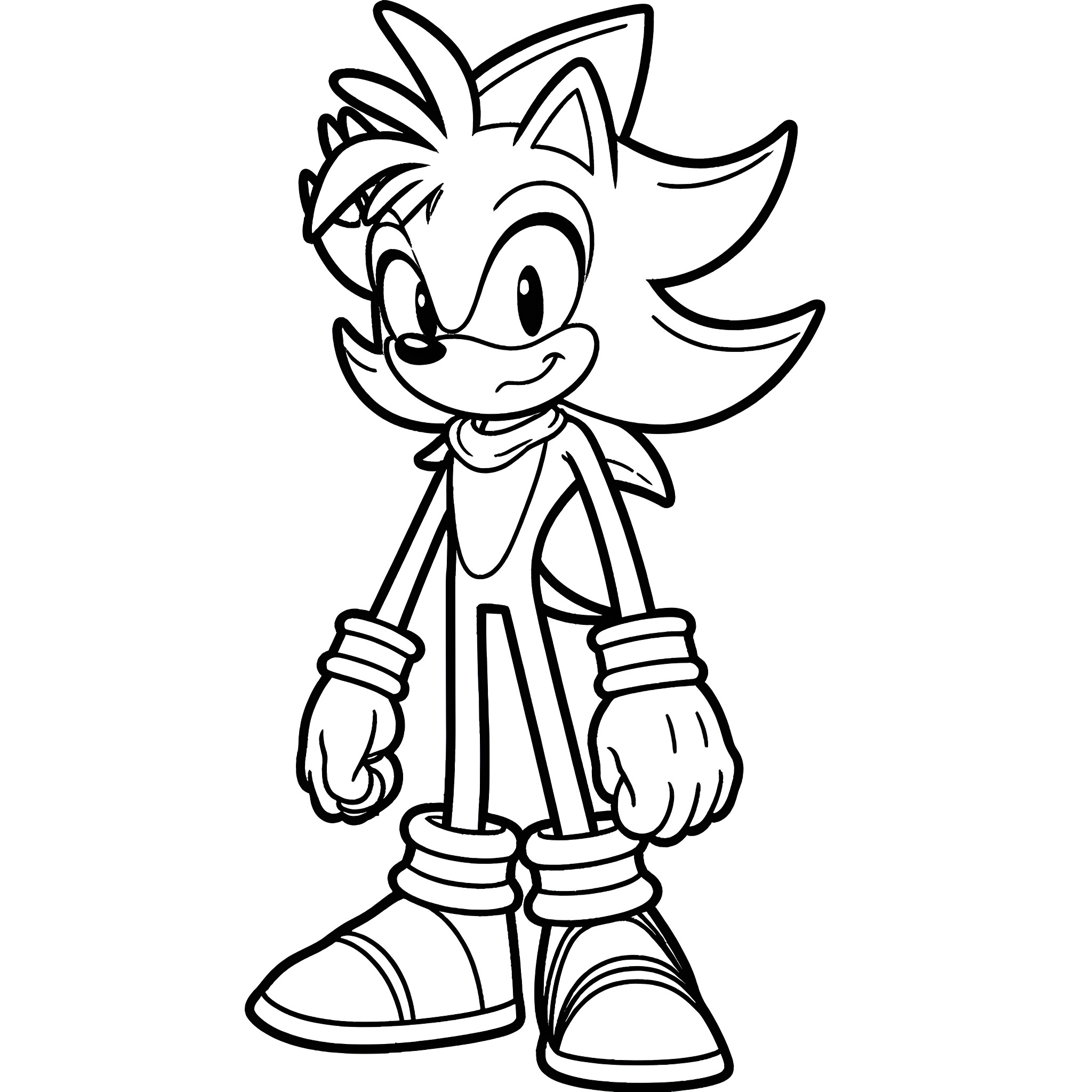 Roman Reigns as Cartoon Character in Heroic Pose Coloring Page (free black-and-white line drawing printable PDF for all, from beginners to advanced learners, including children, teens, adults, and seniors)
