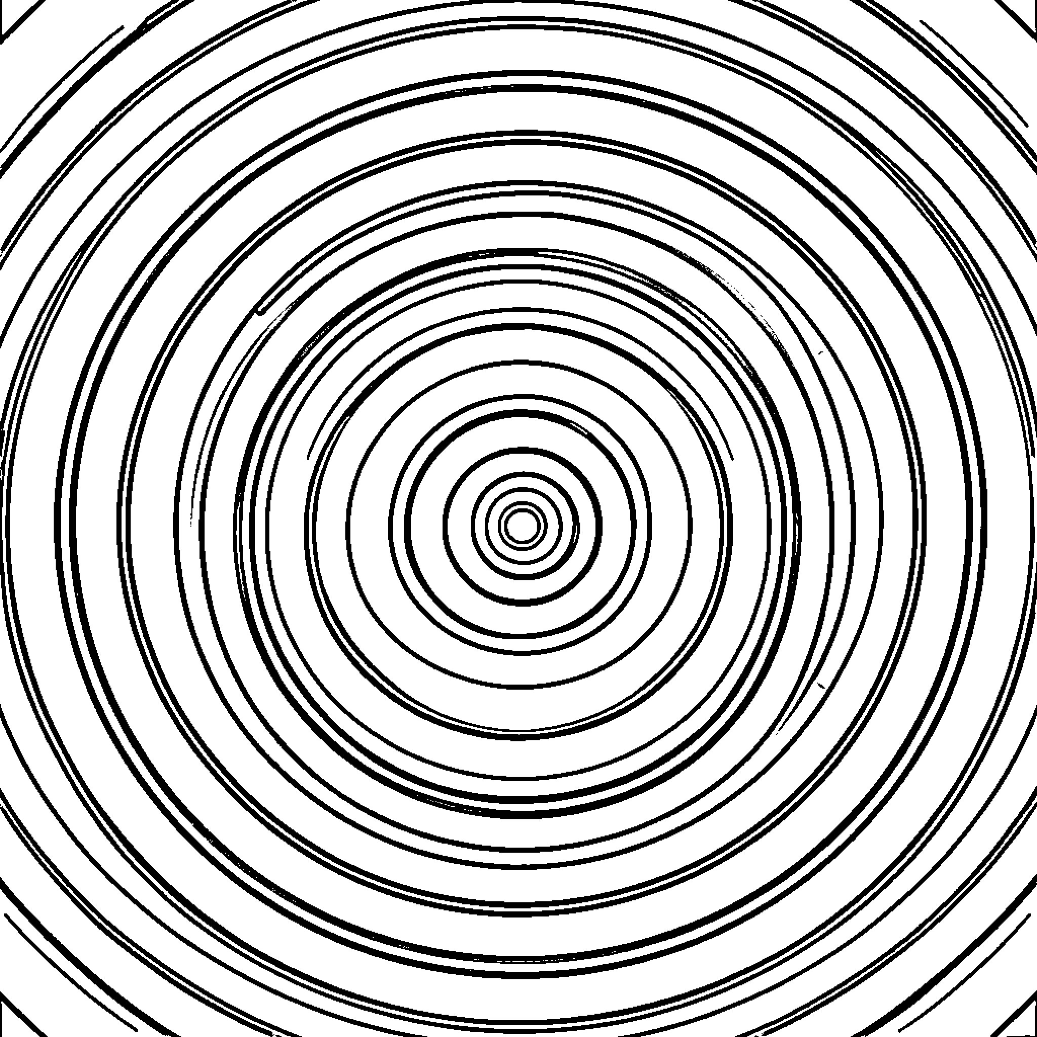 Arc of Concentric Circles Coloring Page (free black-and-white line drawing printable PDF for all, from beginners to advanced learners, including children, teens, adults, and seniors)